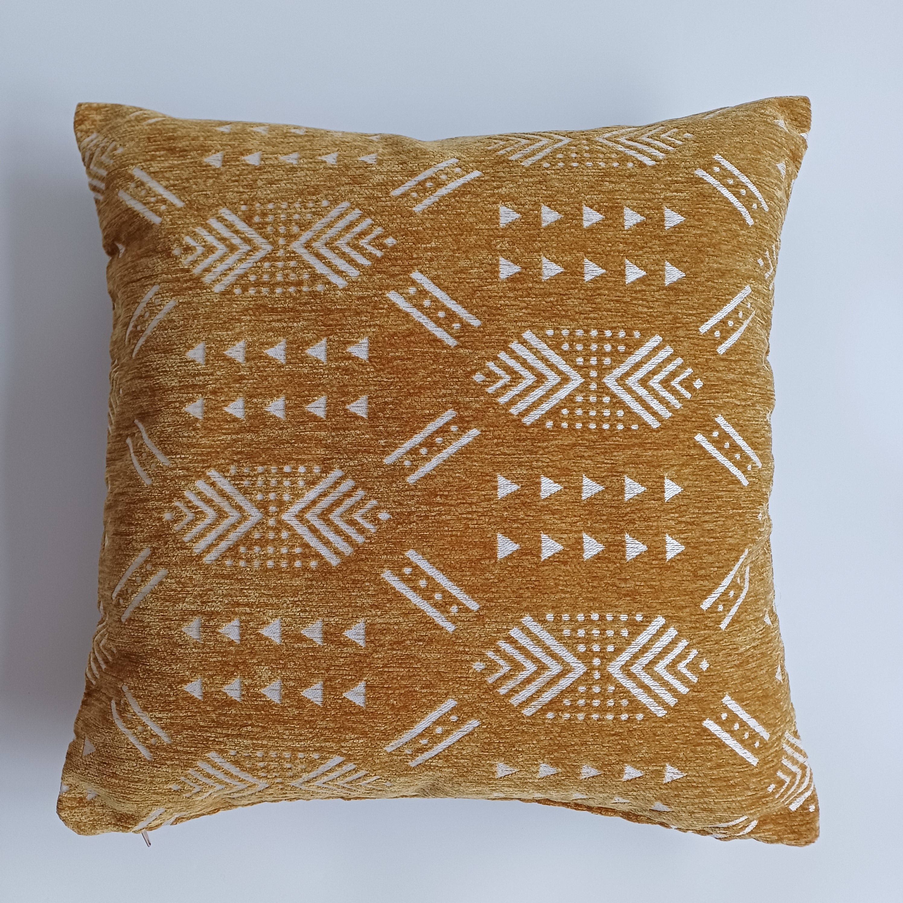 Moroccan Handmade Golden Brown Velvet Cushion Cover 20''x20'' / 50x50 CM