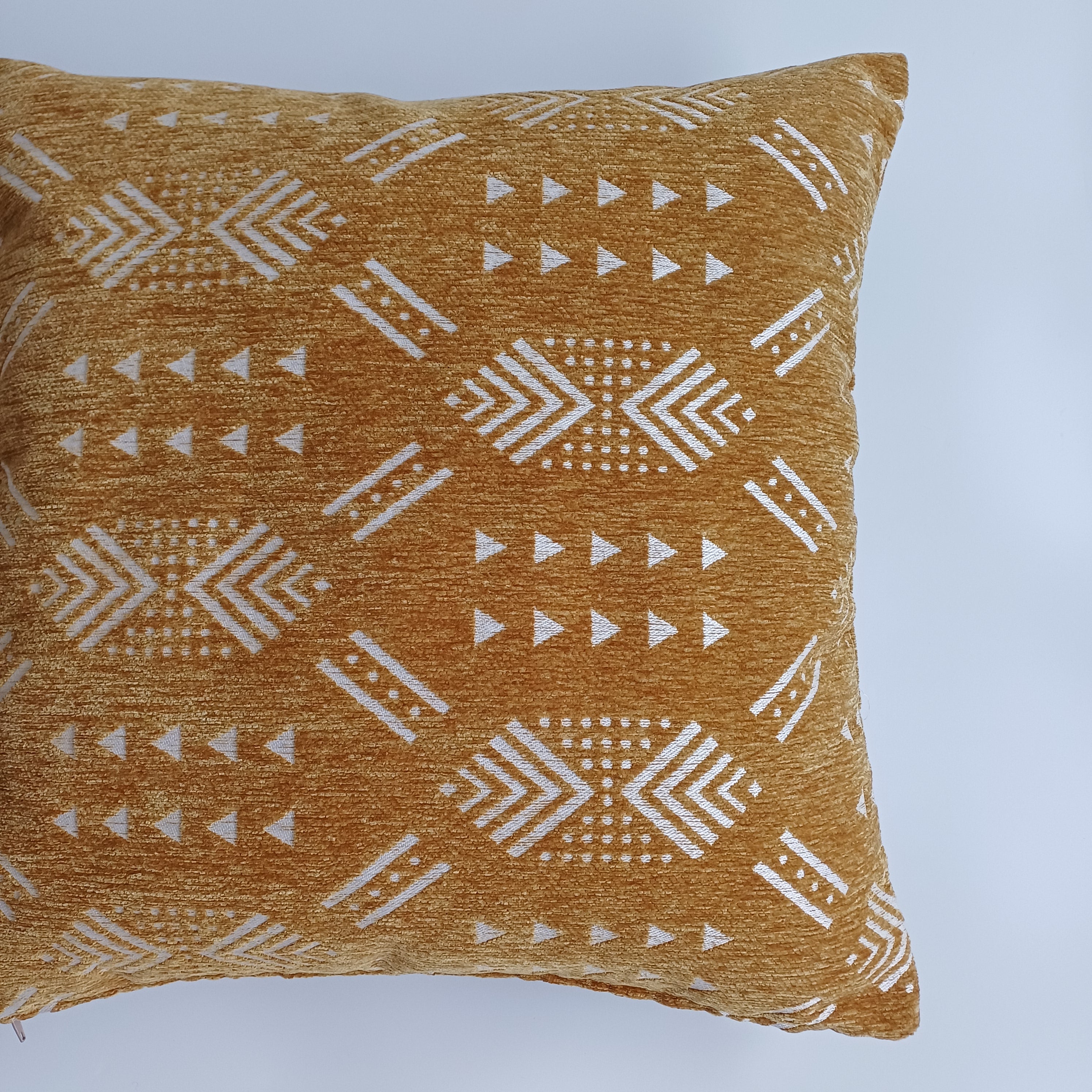 Moroccan Handmade Golden Brown Velvet Cushion Cover 20''x20'' / 50x50 CM