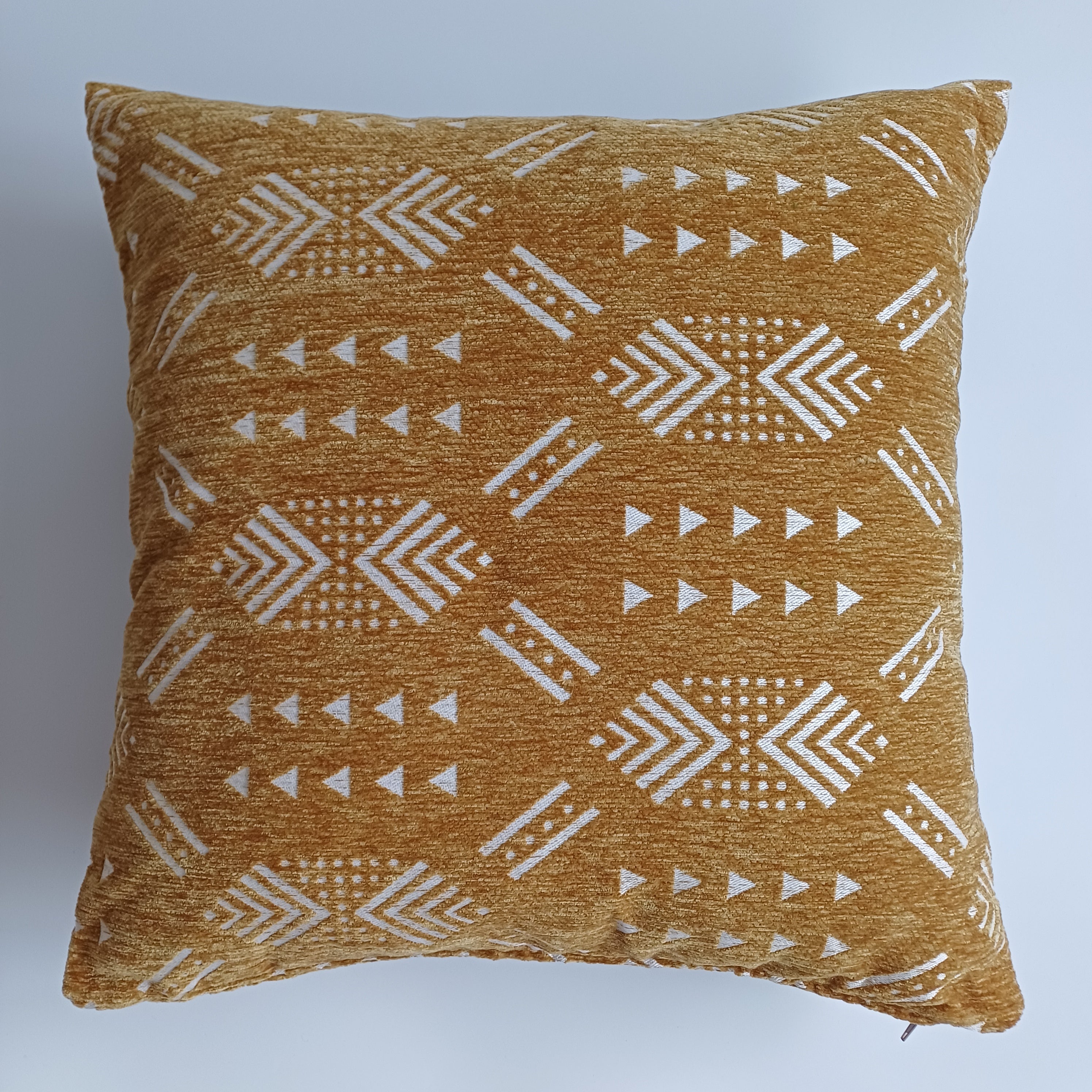 Moroccan Handmade Golden Brown Velvet Cushion Cover 20''x20'' / 50x50 CM