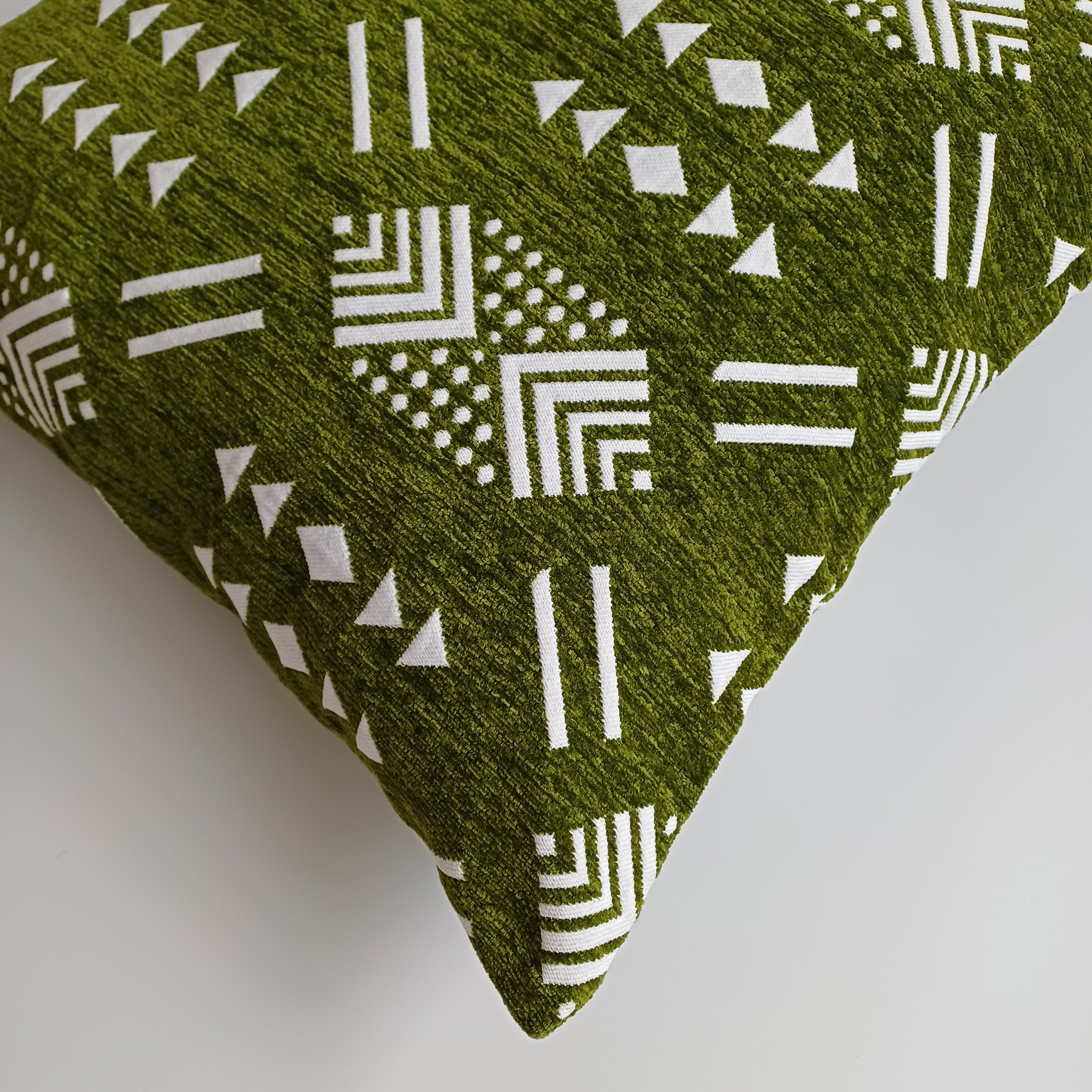 Moroccan Handmade Green Velvet Cushion Cover 20''x20'' / 50x50 CM
