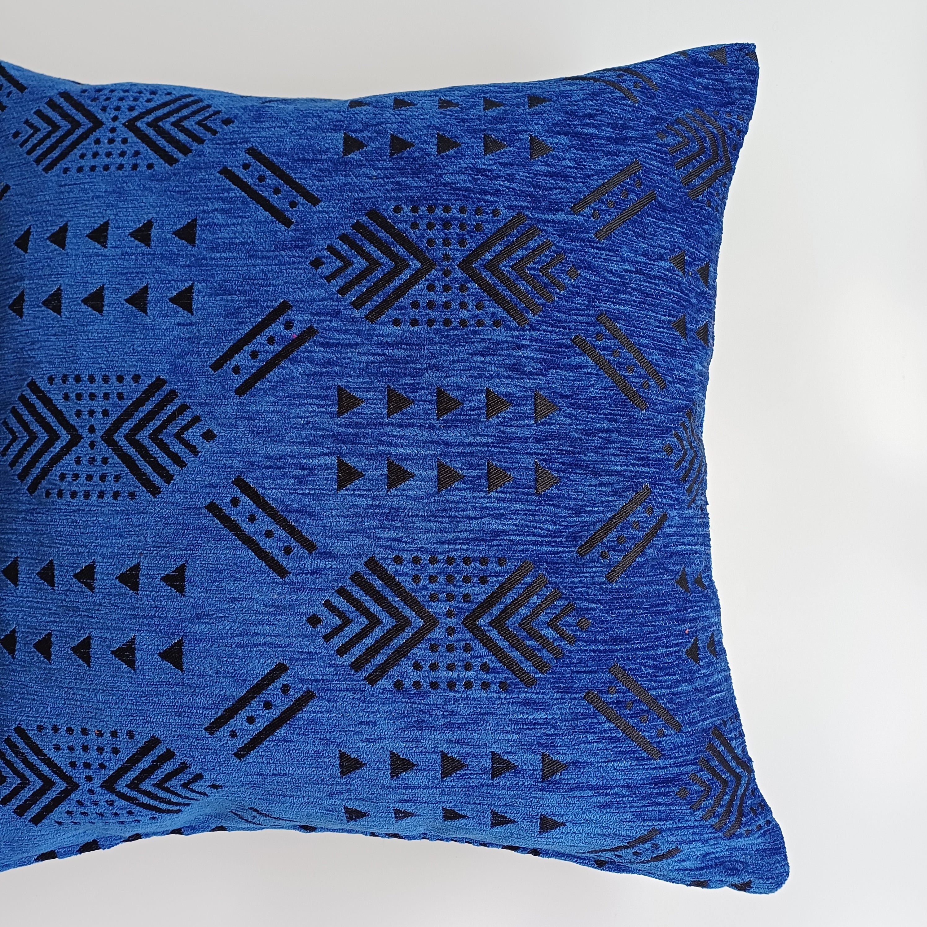 Moroccan Handmade Royal Blue Velvet Cushion Cover 20''x20'' / 50x50 CM