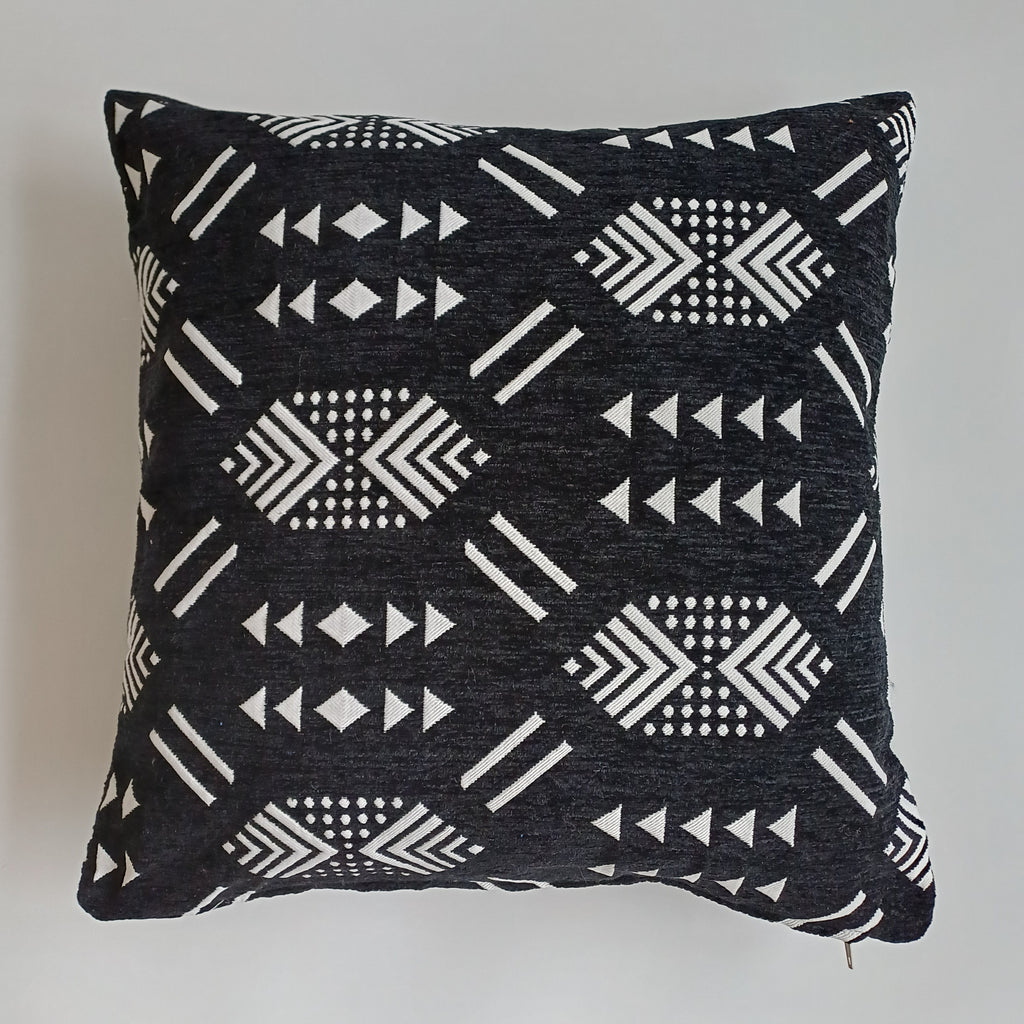 Moroccan Handmade Black Velvet Cushion Cover 20''x20'' / 50x50 CM