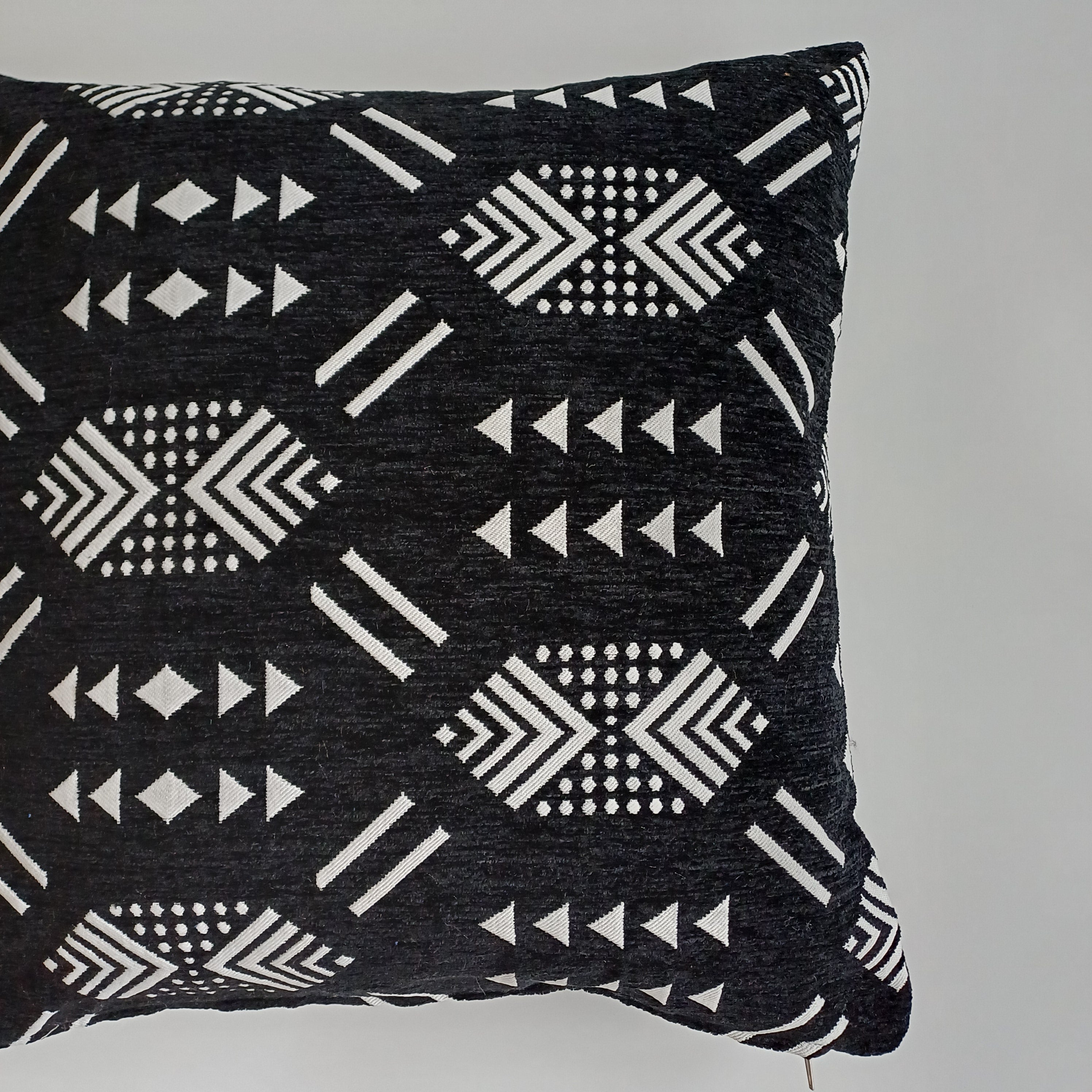Moroccan Handmade Black Velvet Cushion Cover 20''x20'' / 50x50 CM