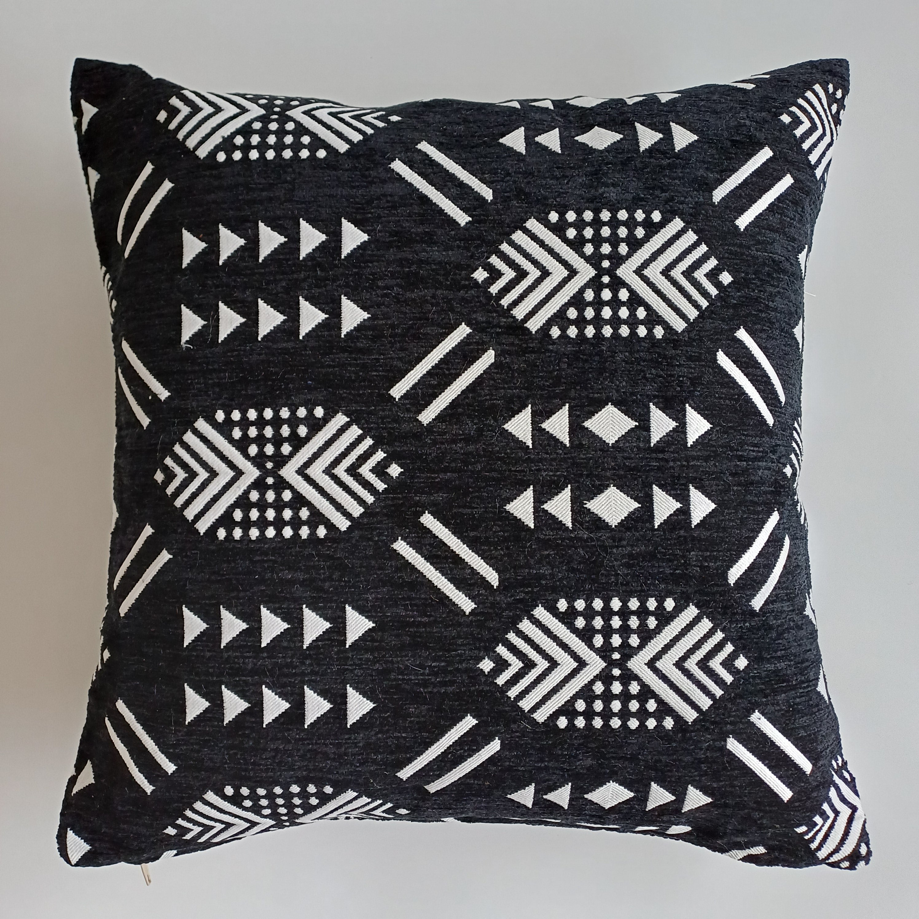 Moroccan Handmade Black Velvet Cushion Cover 20''x20'' / 50x50 CM