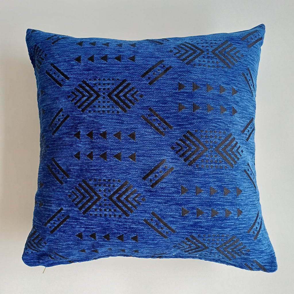 Moroccan Handmade Royal Blue Velvet Cushion Cover 20''x20'' / 50x50 CM