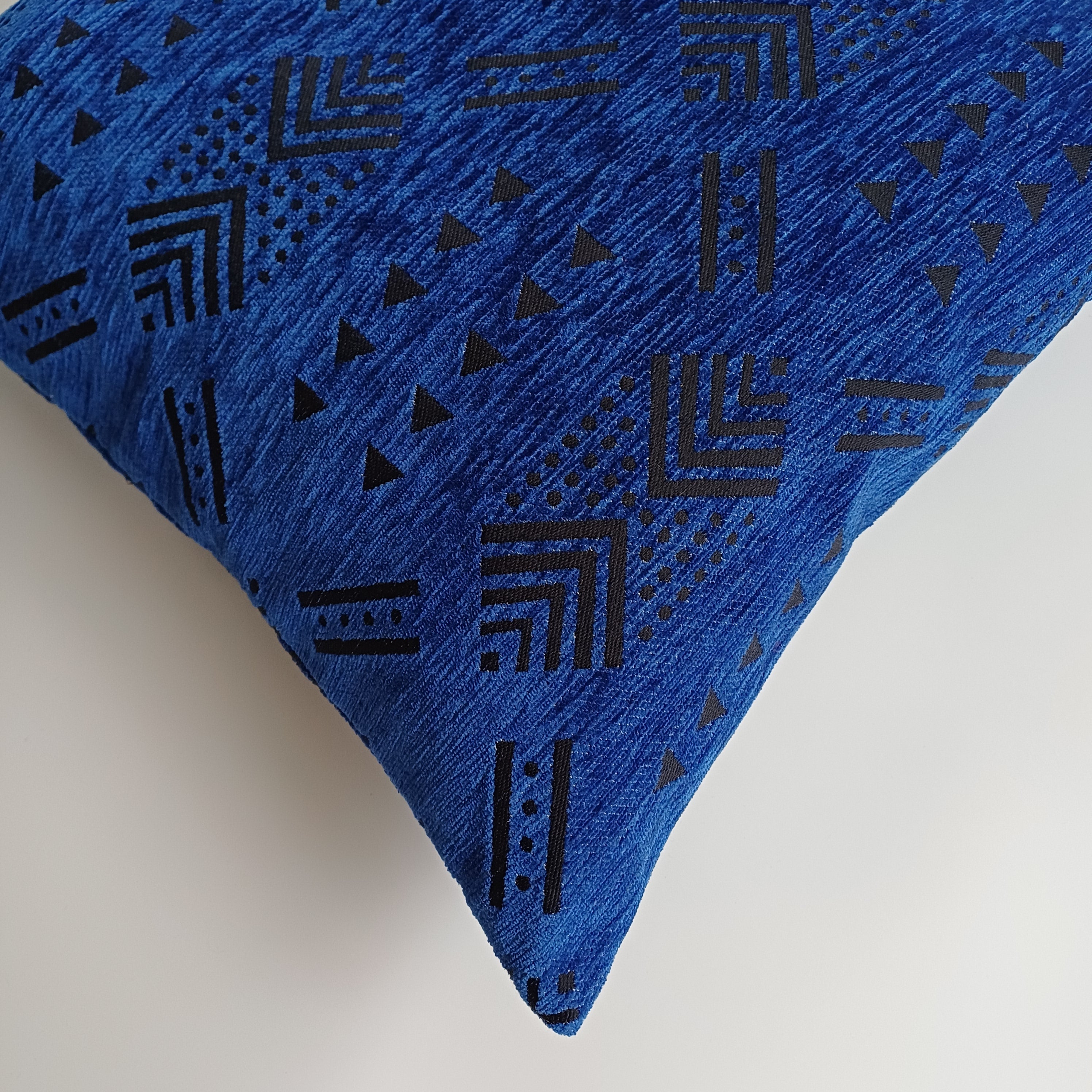Moroccan Handmade Royal Blue Velvet Cushion Cover 20''x20'' / 50x50 CM