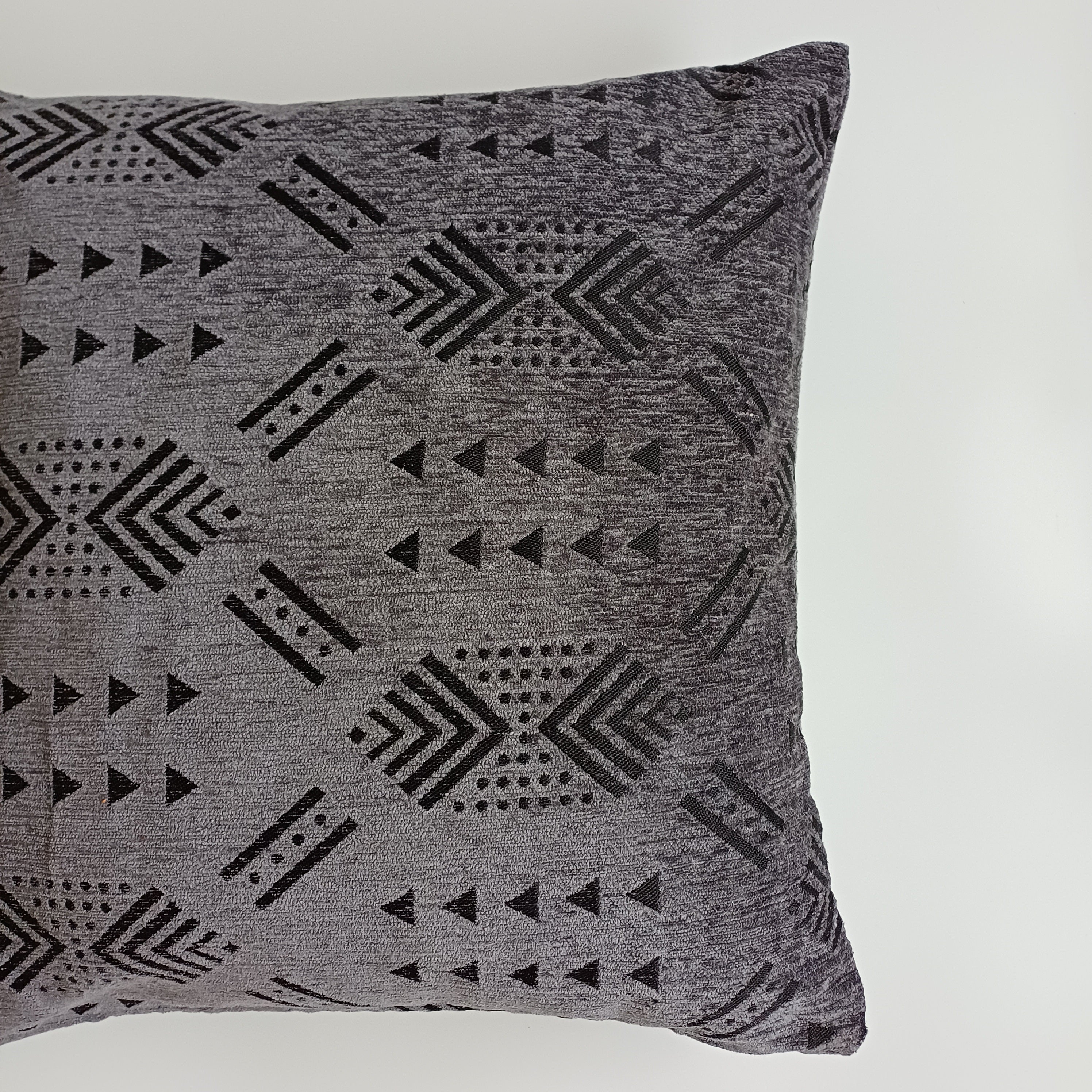 Moroccan Handmade Charcoal Velvet Cushion Cover 20''x20'' / 50x50 CM
