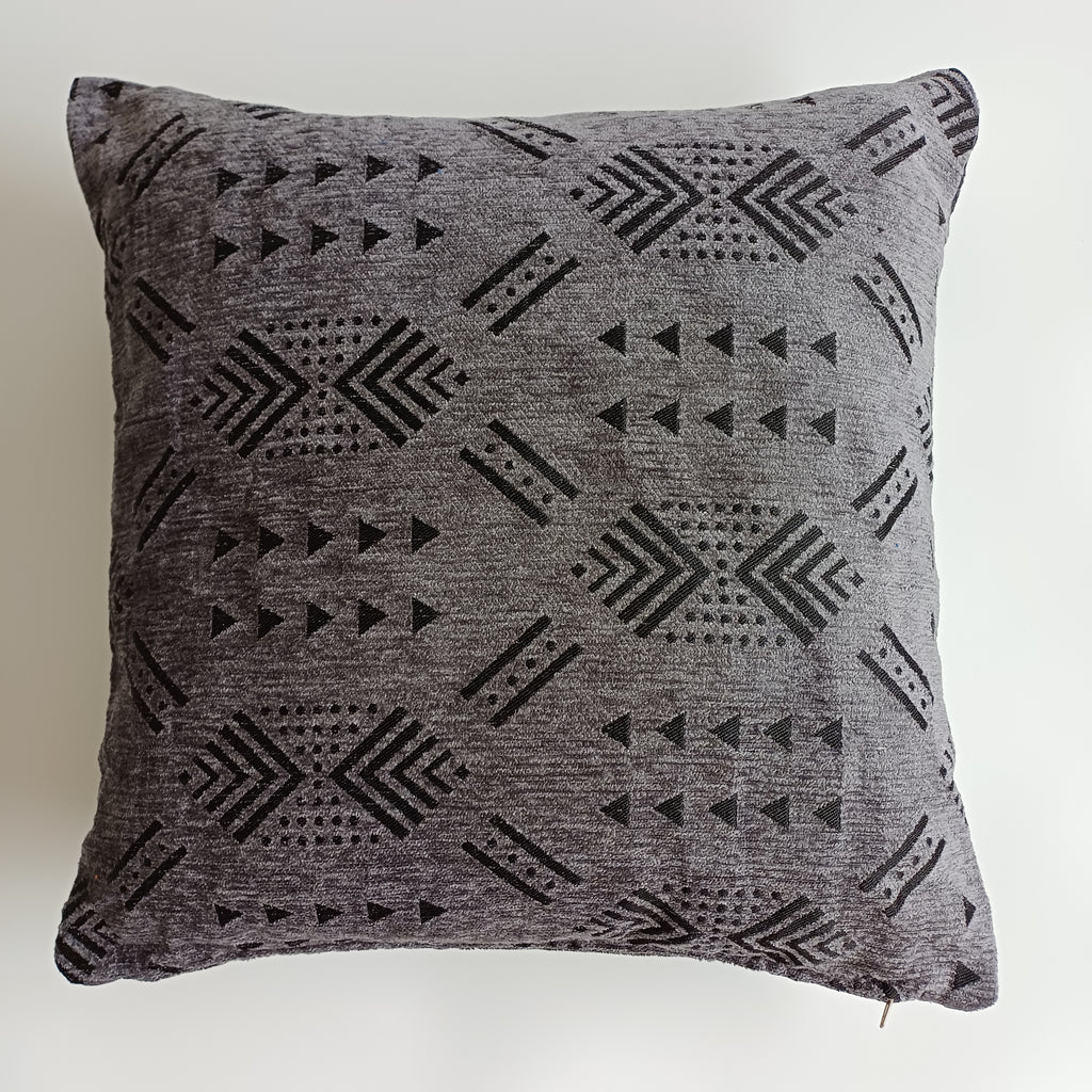 Moroccan Handmade Charcoal Velvet Cushion Cover 20''x20'' / 50x50 CM