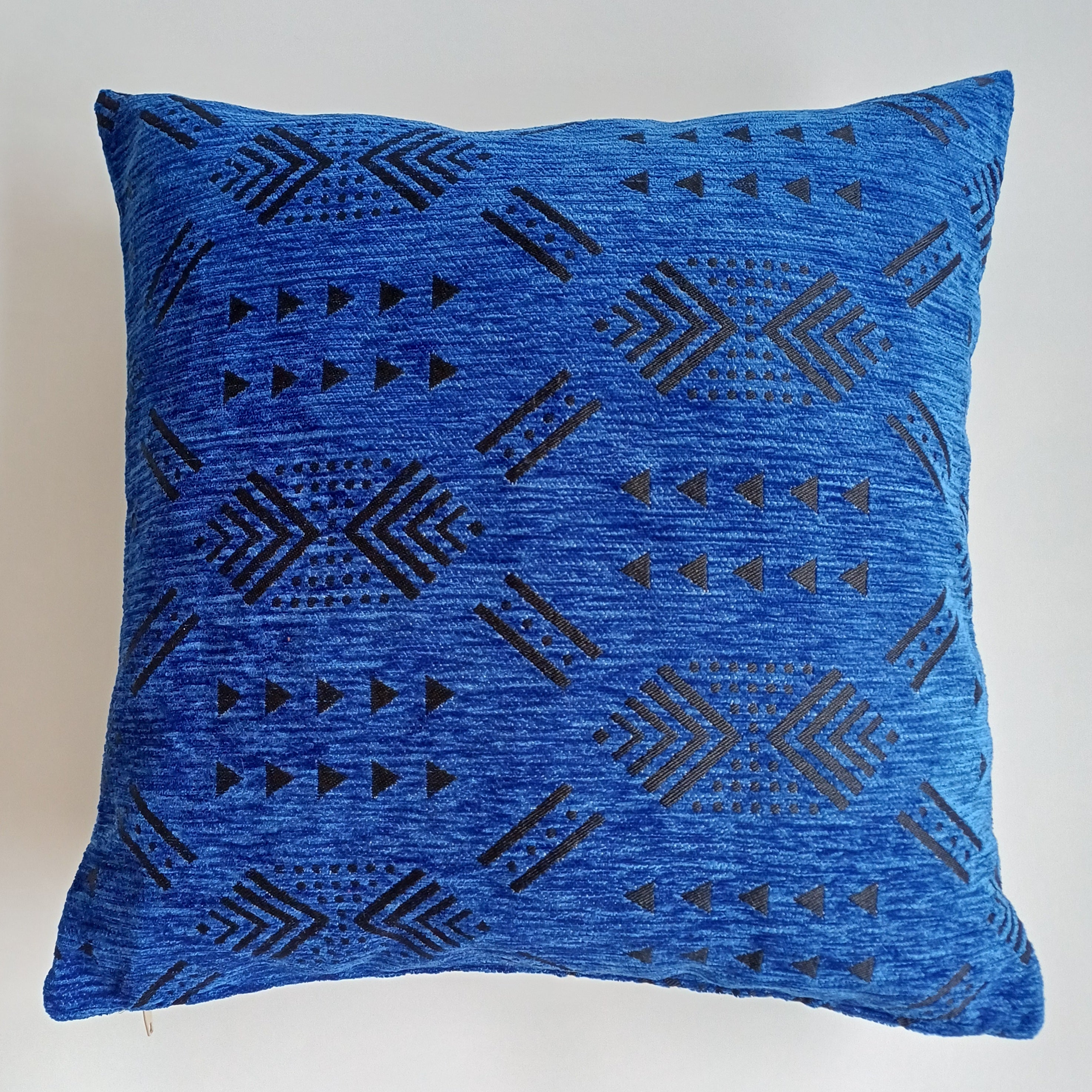 Moroccan Handmade Royal Blue Velvet Cushion Cover 20''x20'' / 50x50 CM