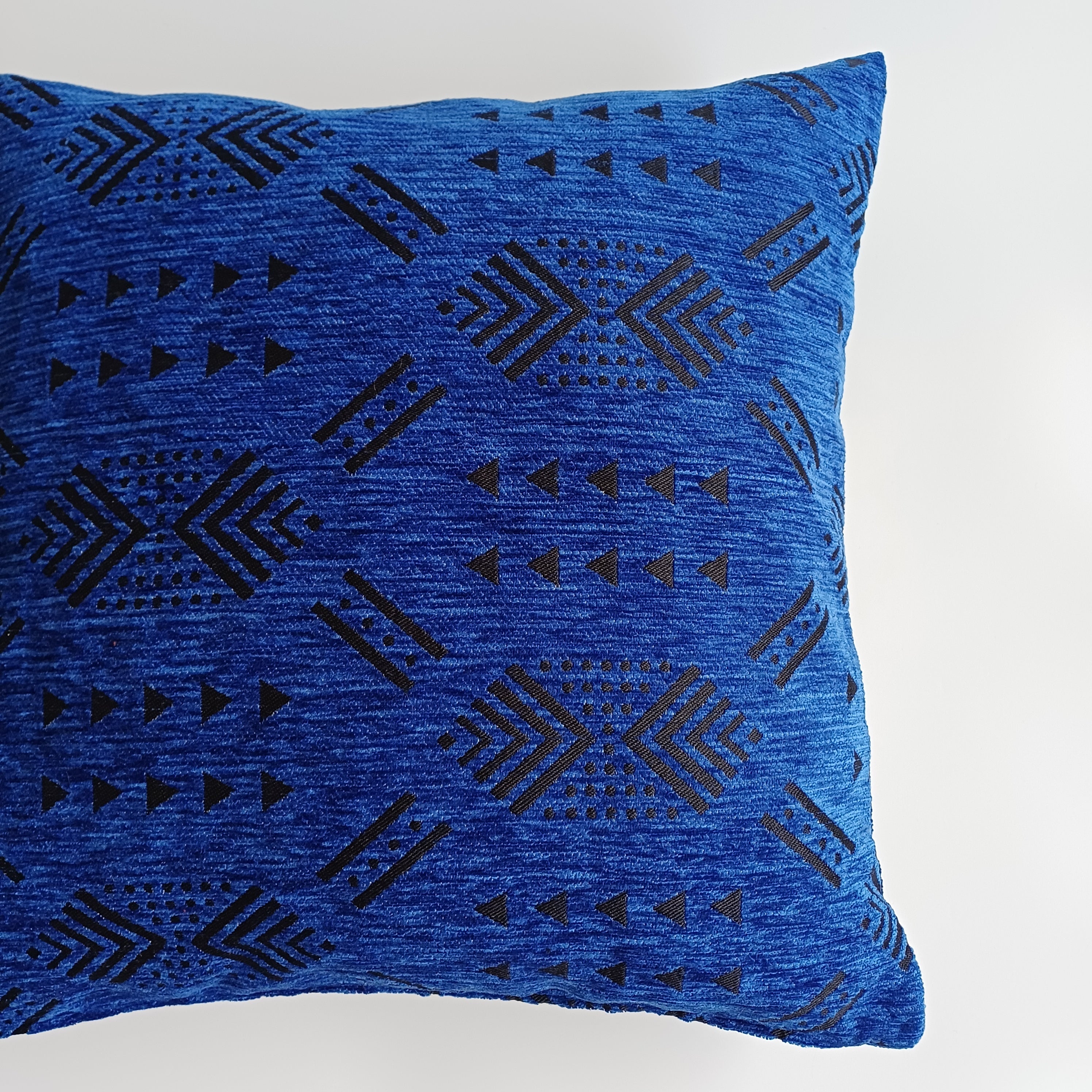 Moroccan Handmade Royal Blue Velvet Cushion Cover 20''x20'' / 50x50 CM