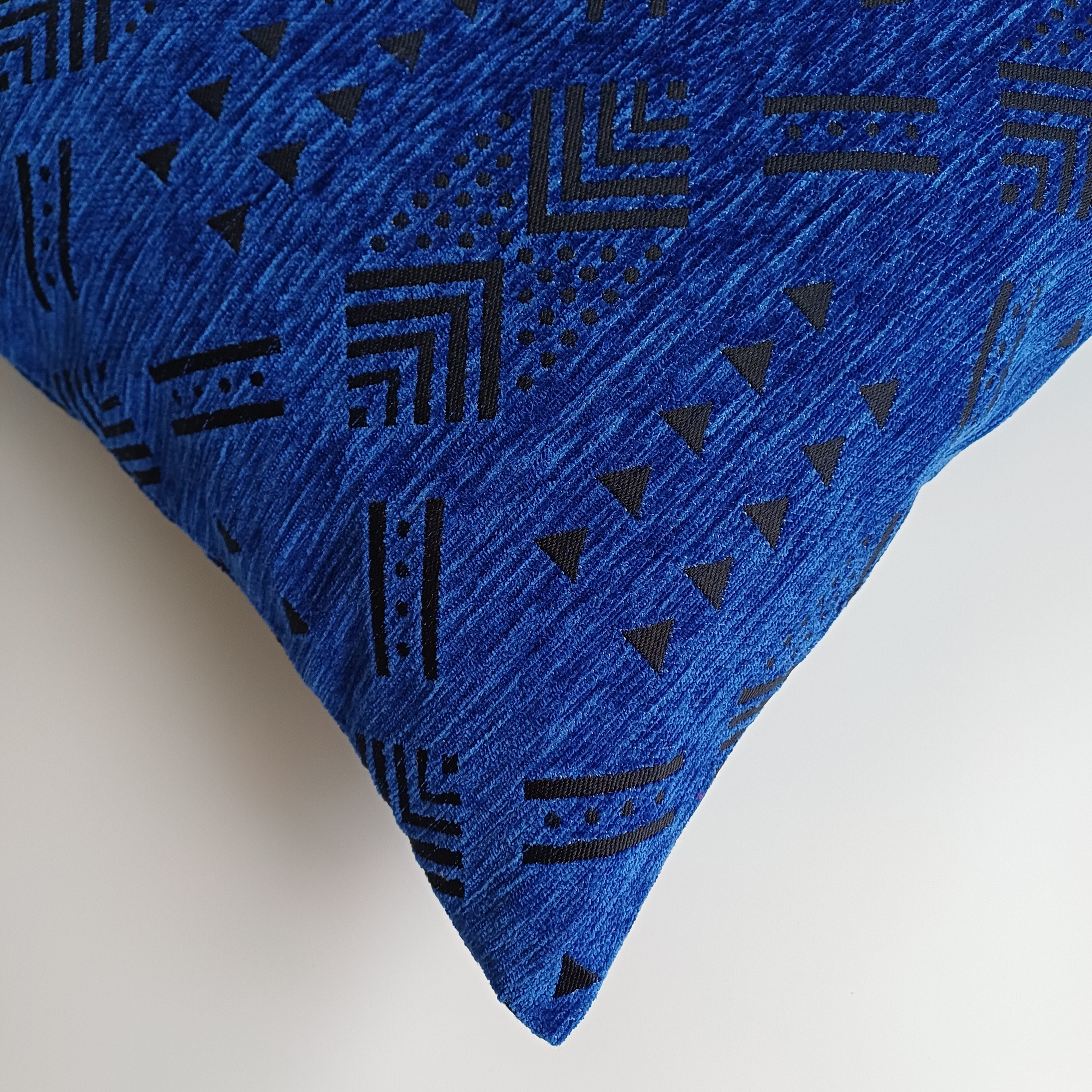 Moroccan Handmade Royal Blue Velvet Cushion Cover 20''x20'' / 50x50 CM