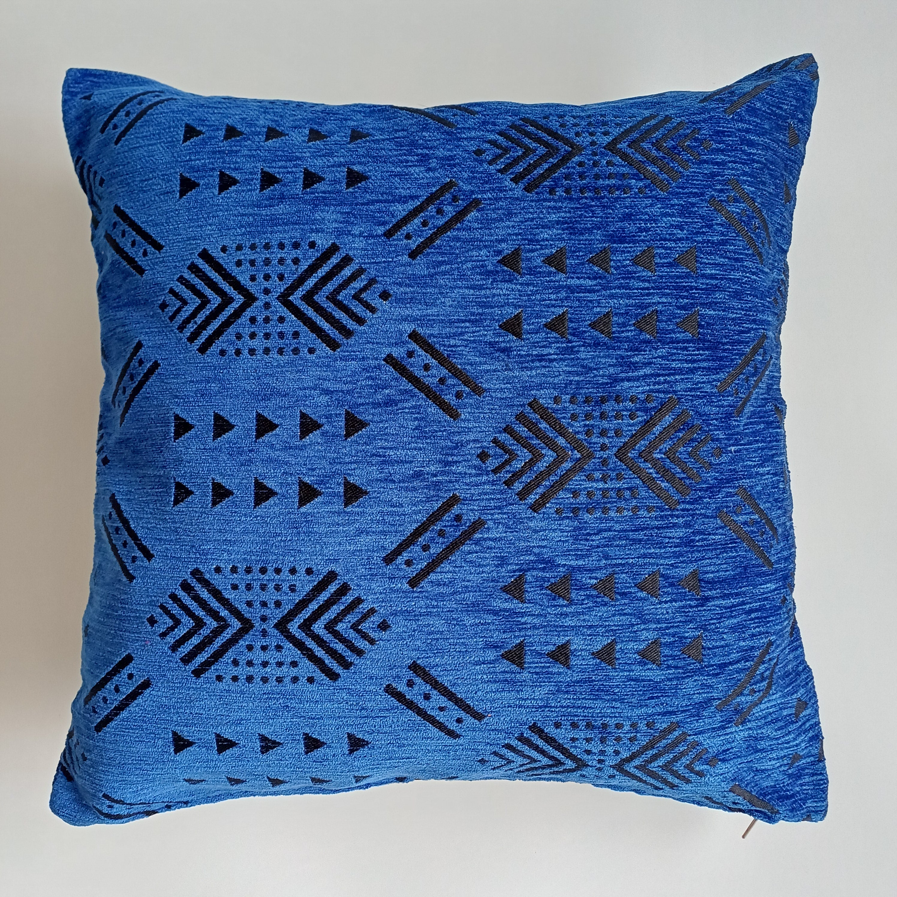 Moroccan Handmade Royal Blue Velvet Cushion Cover 20''x20'' / 50x50 CM