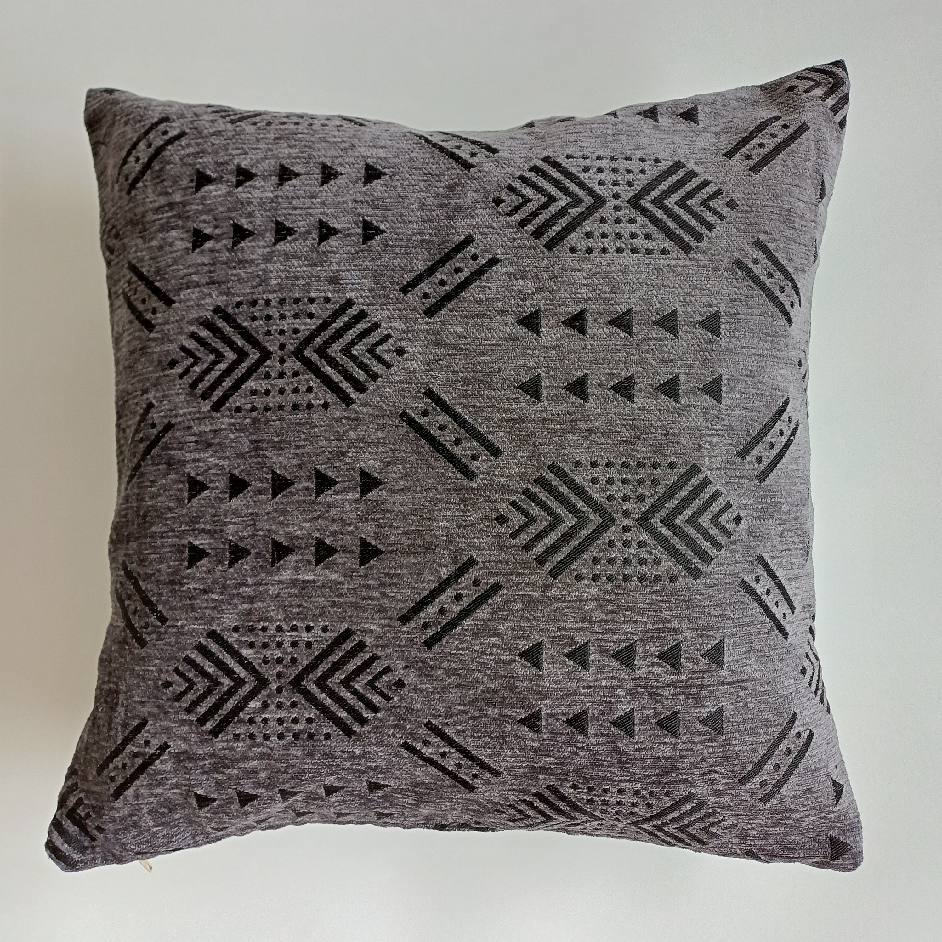 Moroccan Handmade Charcoal Velvet Cushion Cover 20''x20'' / 50x50 CM