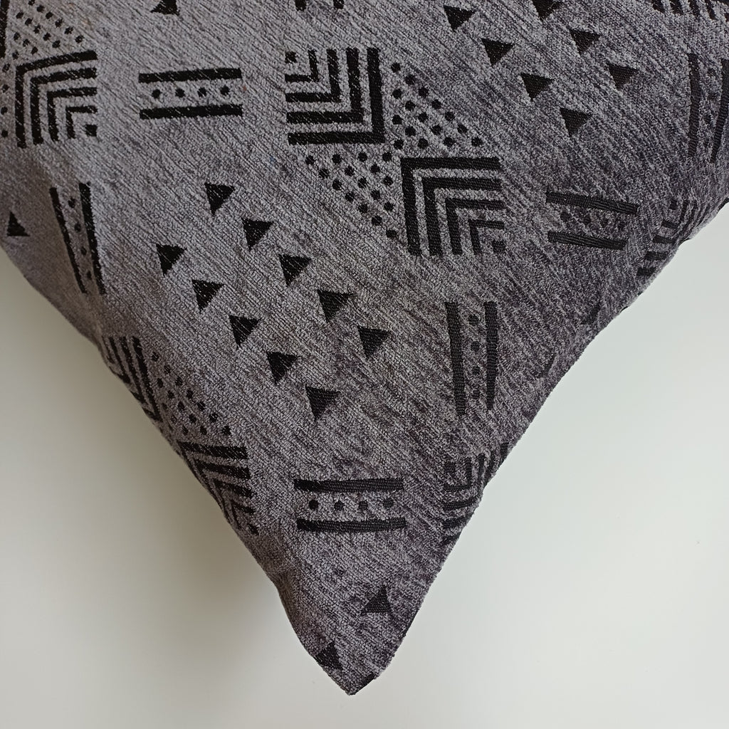 Moroccan Handmade Charcoal Velvet Cushion Cover 20''x20'' / 50x50 CM