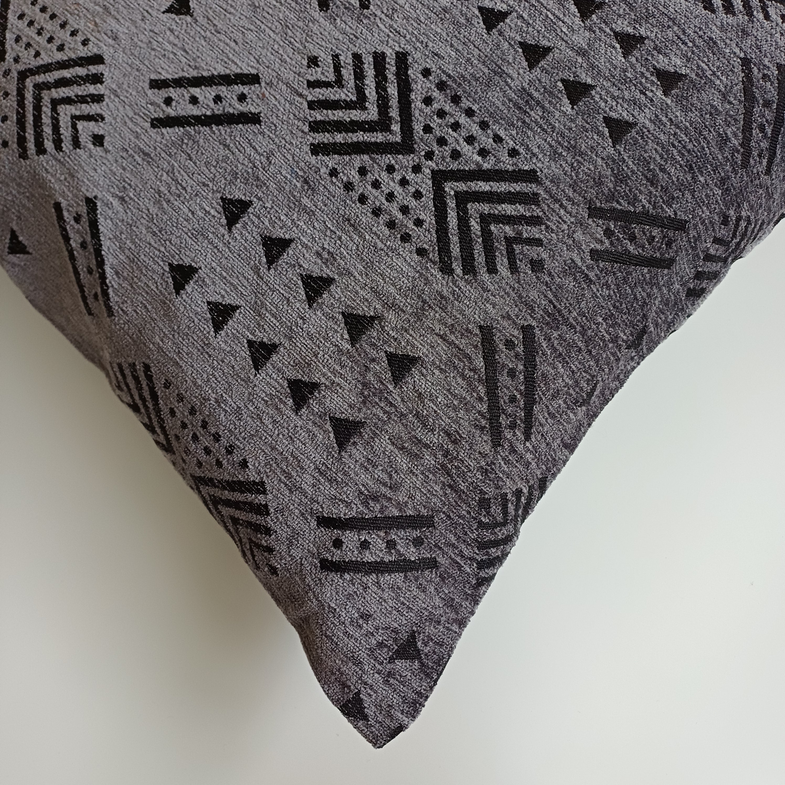 Moroccan Handmade Charcoal Velvet Cushion Cover 20''x20'' / 50x50 CM