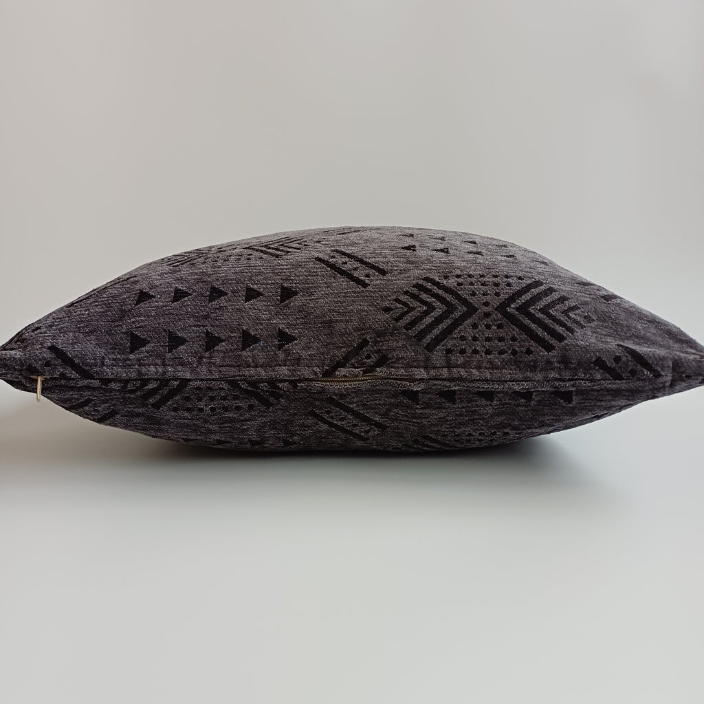 Moroccan Handmade Charcoal Velvet Cushion Cover 20''x20'' / 50x50 CM