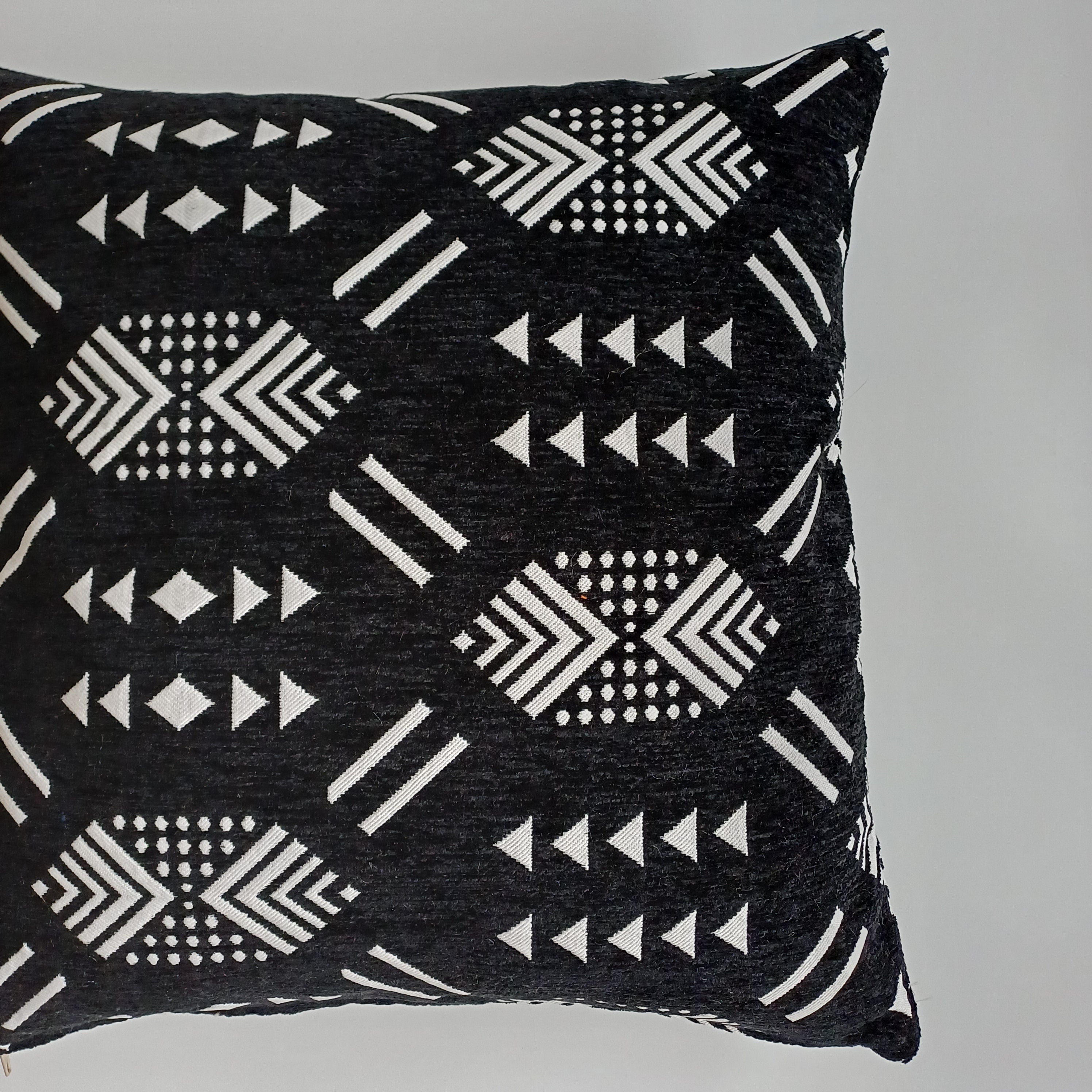 Moroccan Handmade Black Velvet Cushion Cover 20''x20'' / 50x50 CM