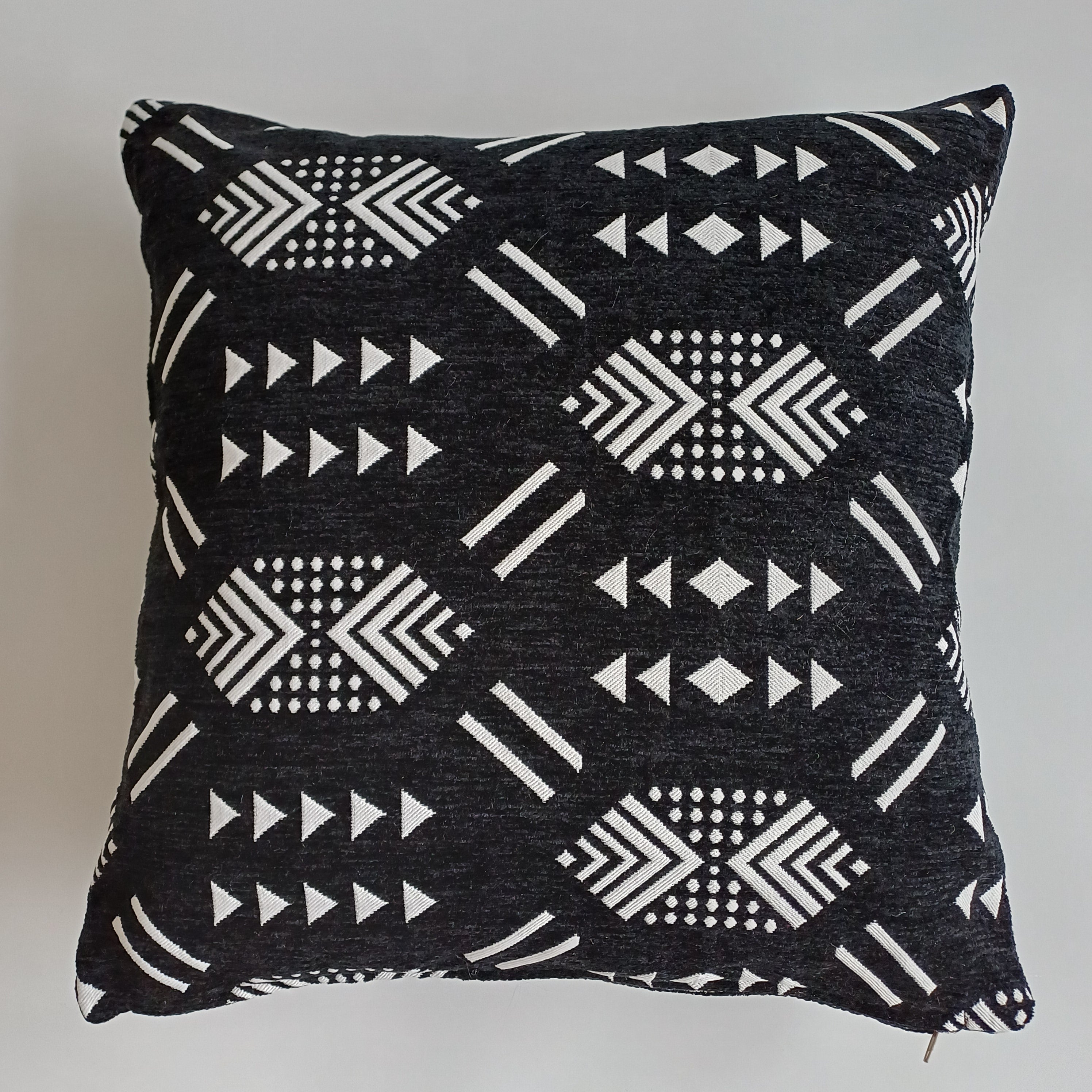 Moroccan Handmade Black Velvet Cushion Cover 20''x20'' / 50x50 CM