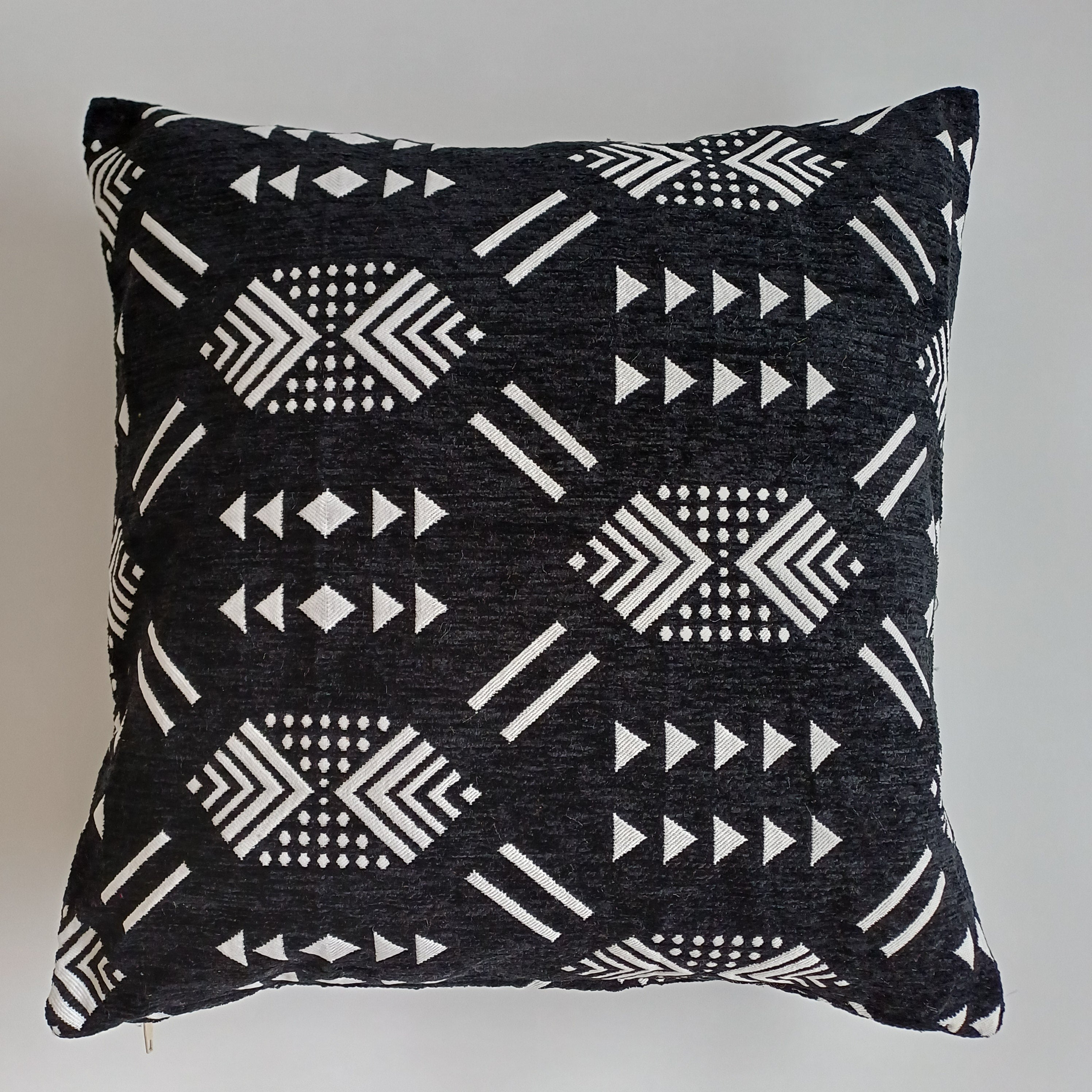 Moroccan Handmade Black Velvet Cushion Cover 20''x20'' / 50x50 CM