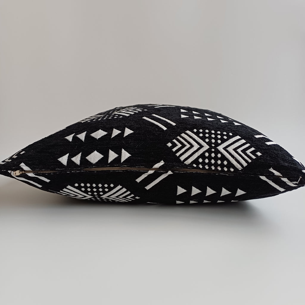 Moroccan Handmade Black Velvet Cushion Cover 20''x20'' / 50x50 CM