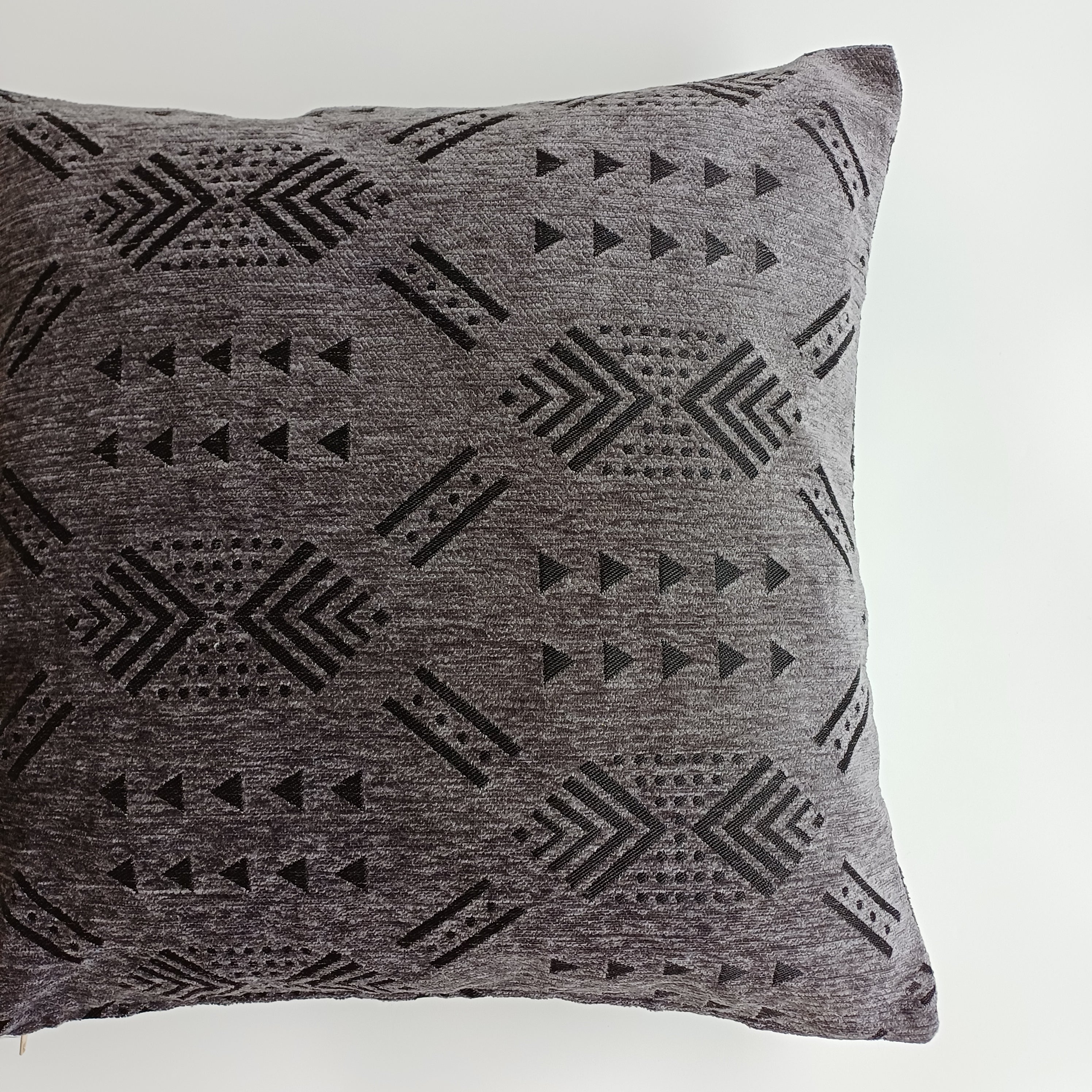 Moroccan Handmade Charcoal Velvet Cushion Cover 20''x20'' / 50x50 CM