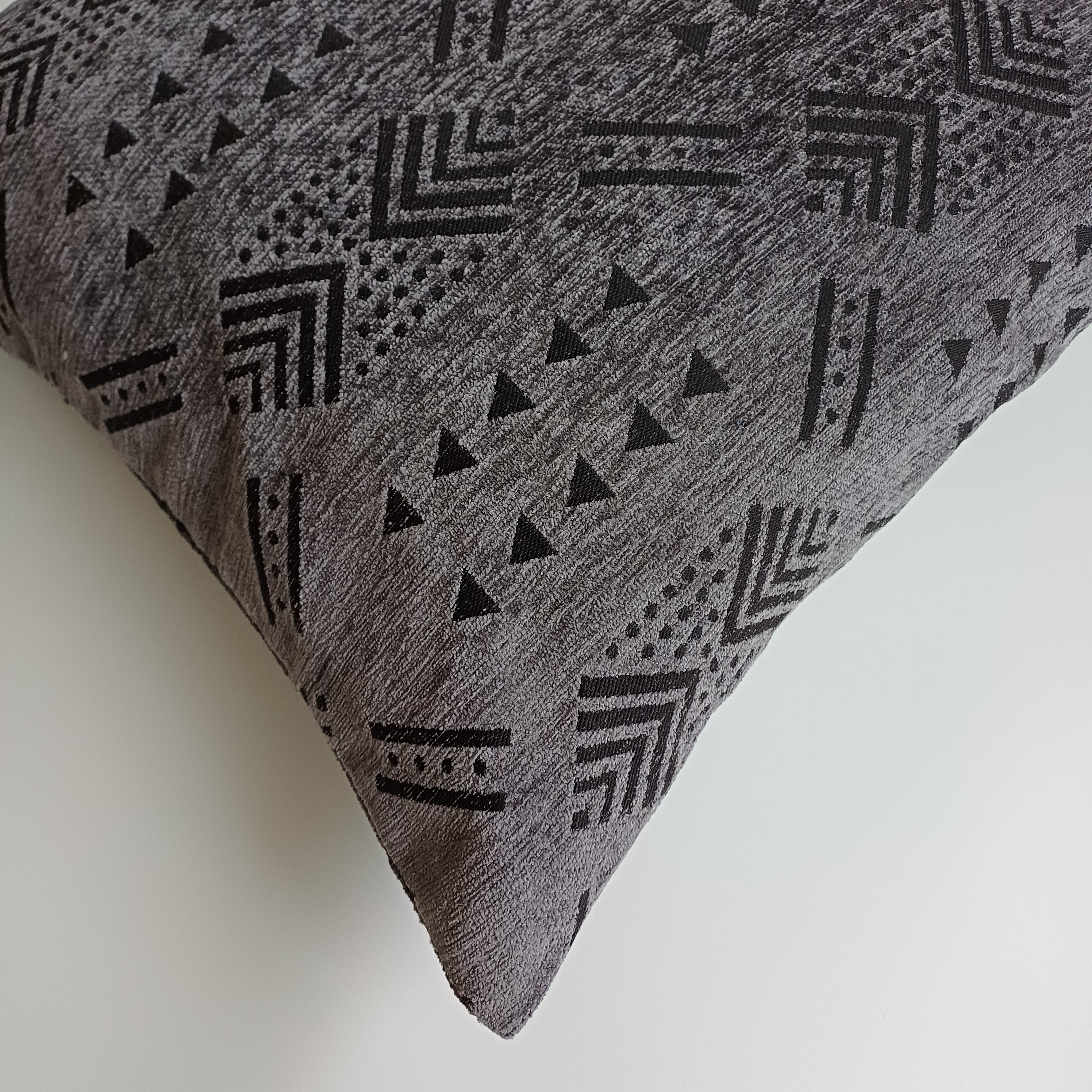 Moroccan Handmade Charcoal Velvet Cushion Cover 20''x20'' / 50x50 CM