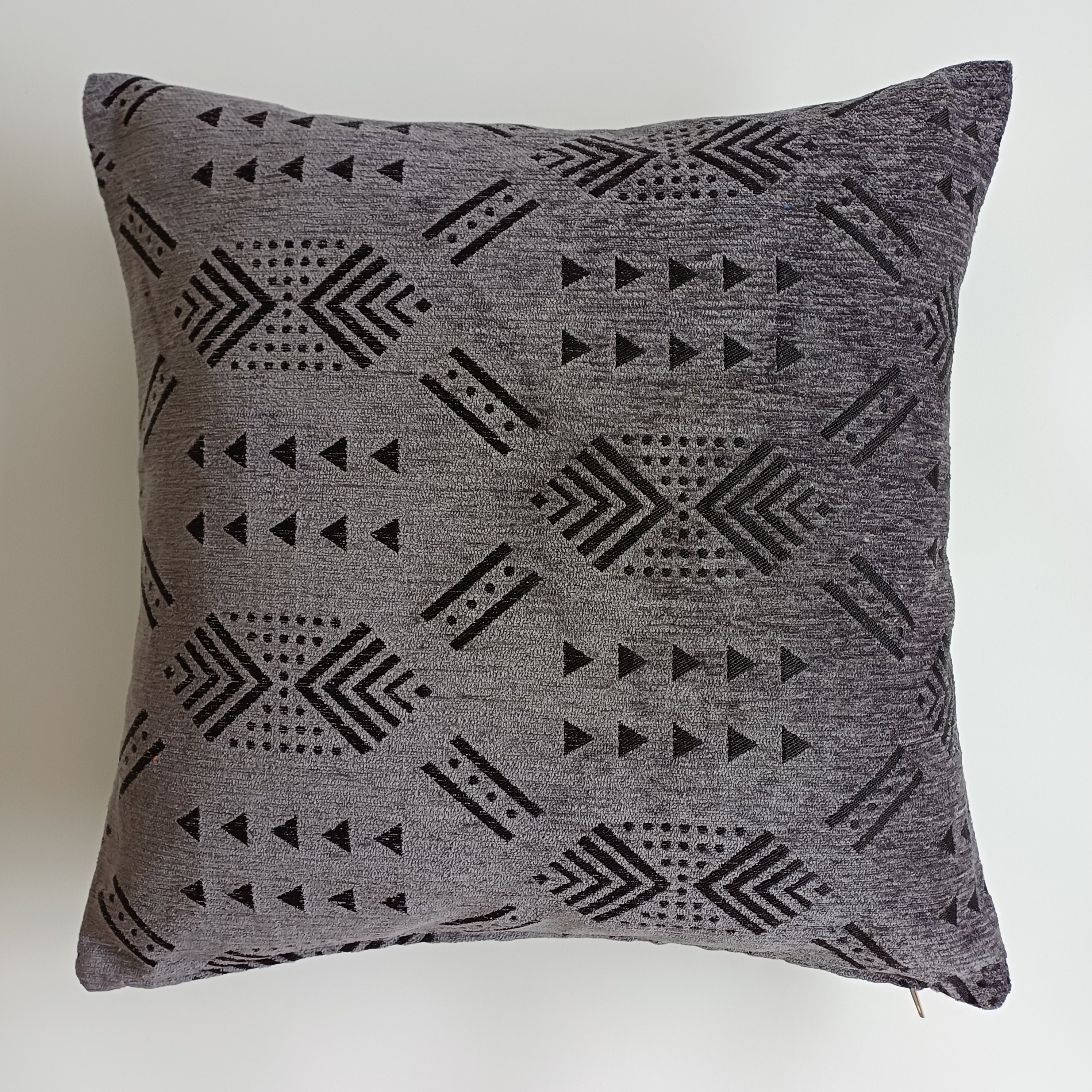 Moroccan Handmade Charcoal Velvet Cushion Cover 20''x20'' / 50x50 CM