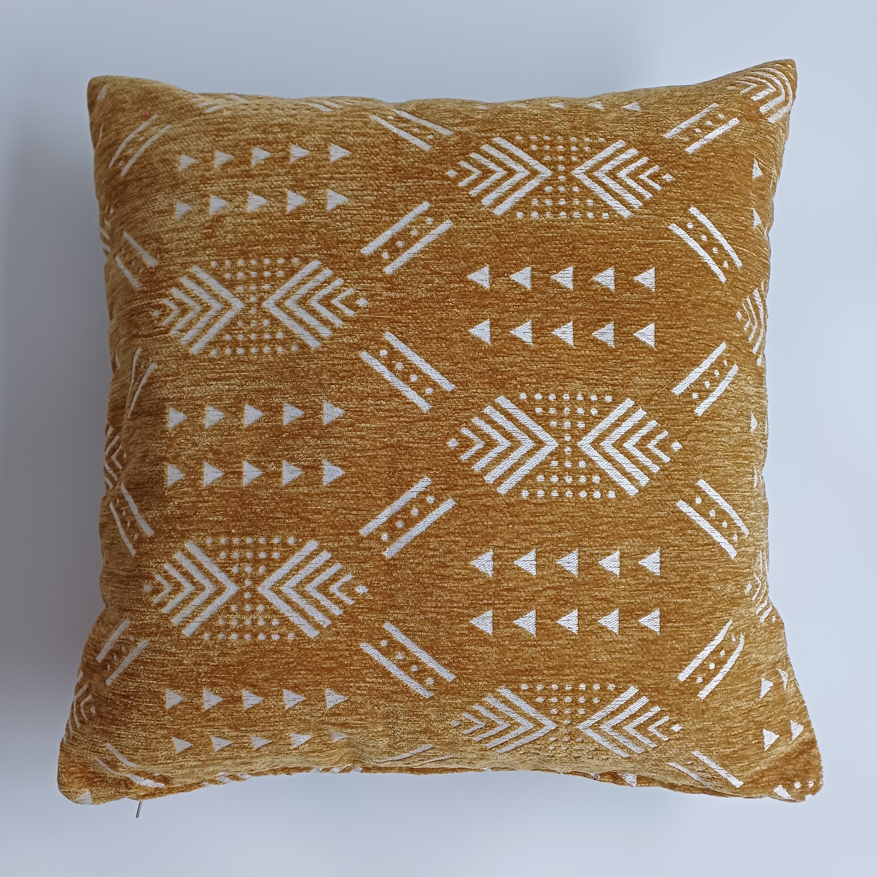 Moroccan Handmade Golden Brown Velvet Cushion Cover 20''x20'' / 50x50 CM
