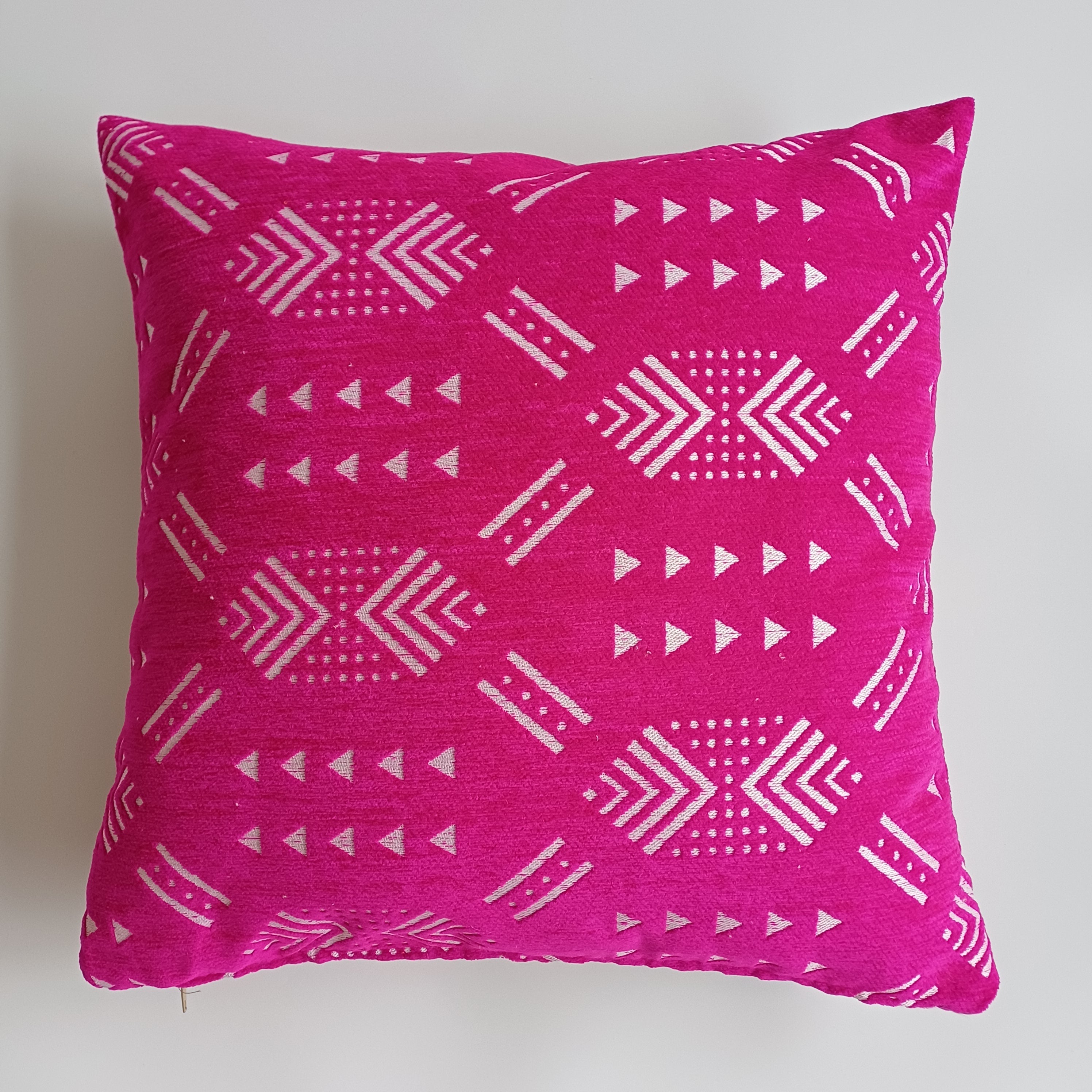 Moroccan Handmade Pink Velvet Cushion Cover 20''x20'' / 50x50 CM
