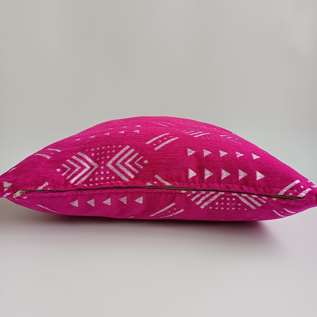 Moroccan Handmade Pink Velvet Cushion Cover 20''x20'' / 50x50 CM