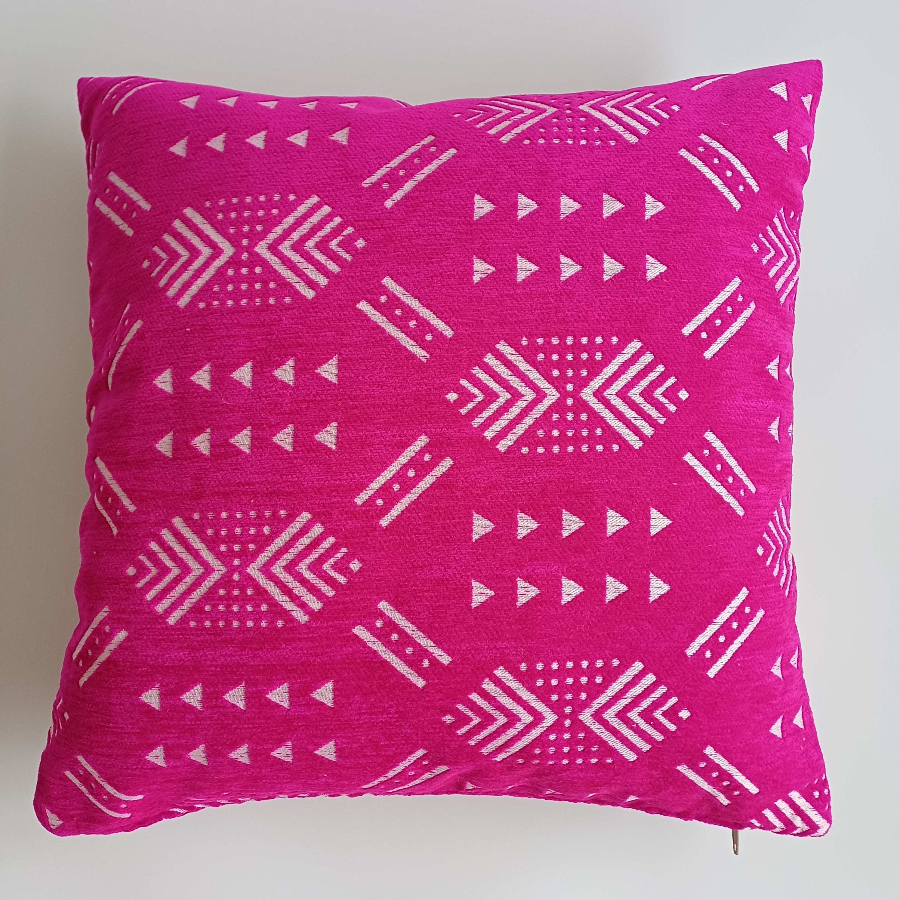 Moroccan Handmade Pink Velvet Cushion Cover 20''x20'' / 50x50 CM