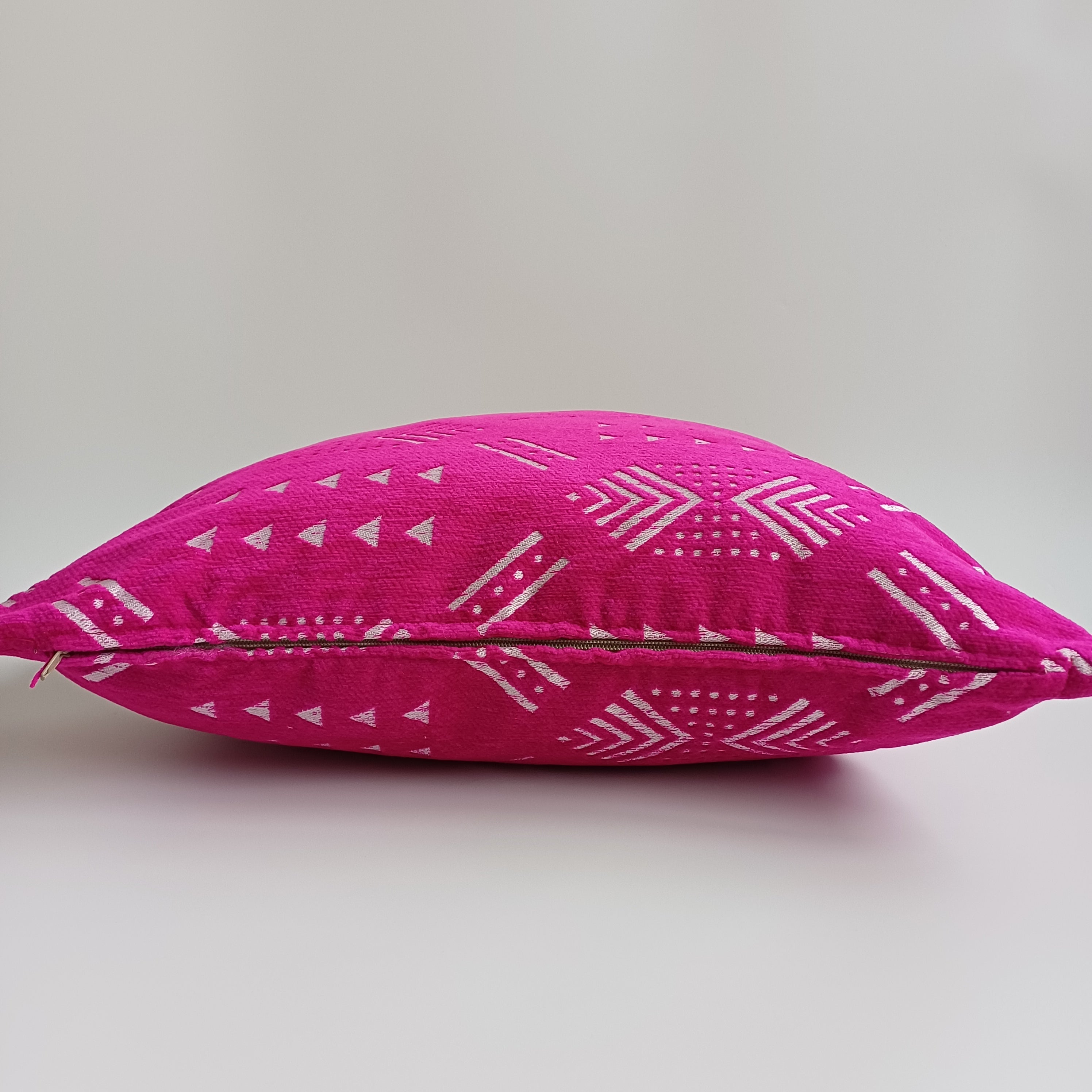 Moroccan Handmade Pink Velvet Cushion Cover 20''x20'' / 50x50 CM