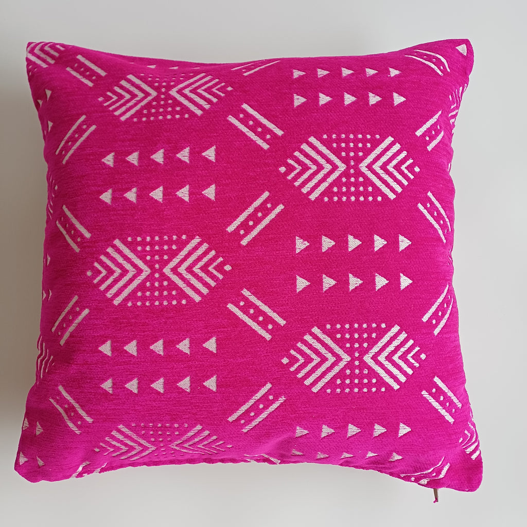Moroccan Handmade Pink Velvet Cushion Cover 20''x20'' / 50x50 CM