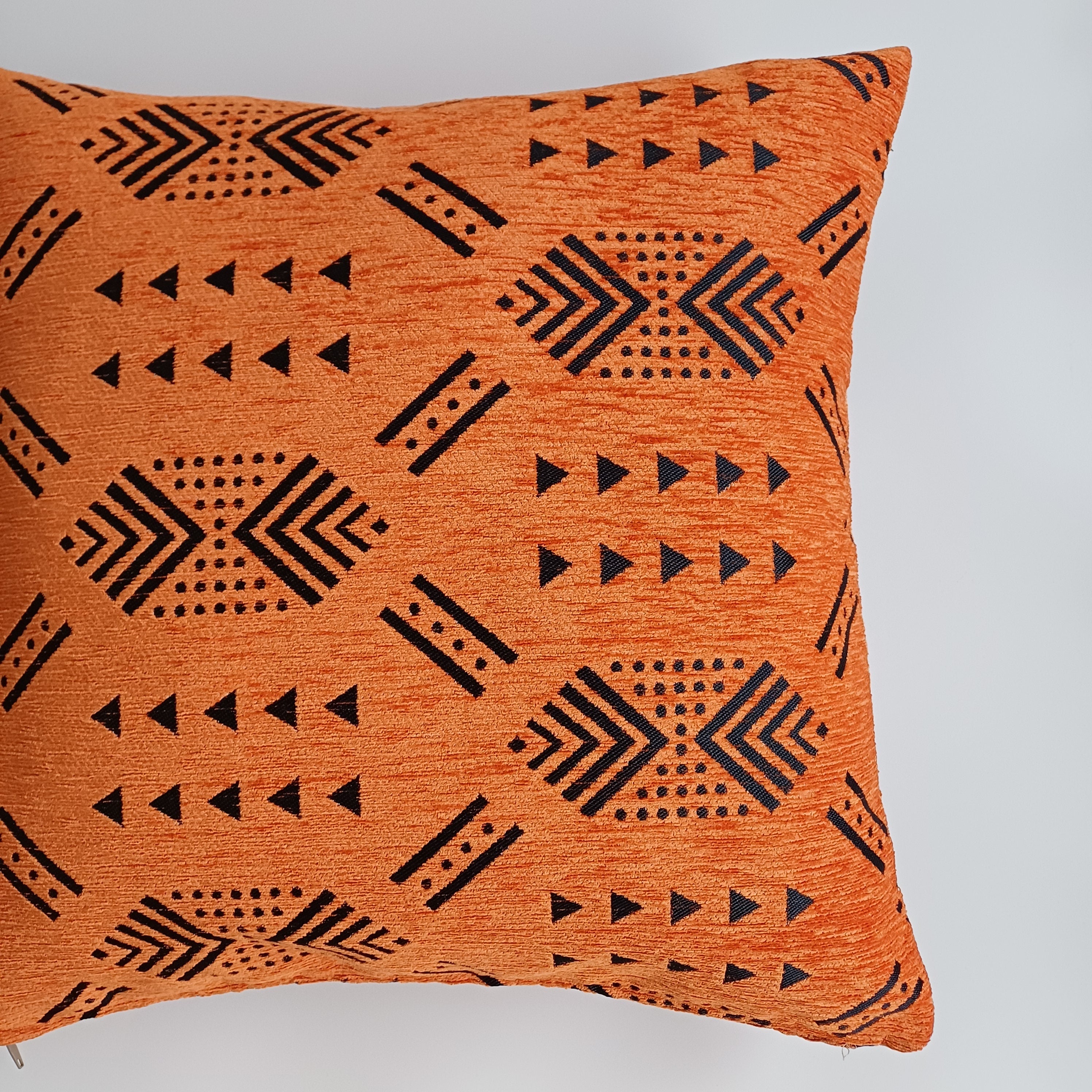 Moroccan Handmade Burnt Orange Velvet  Cushion Cover 20''x20'' / 50x50 CM