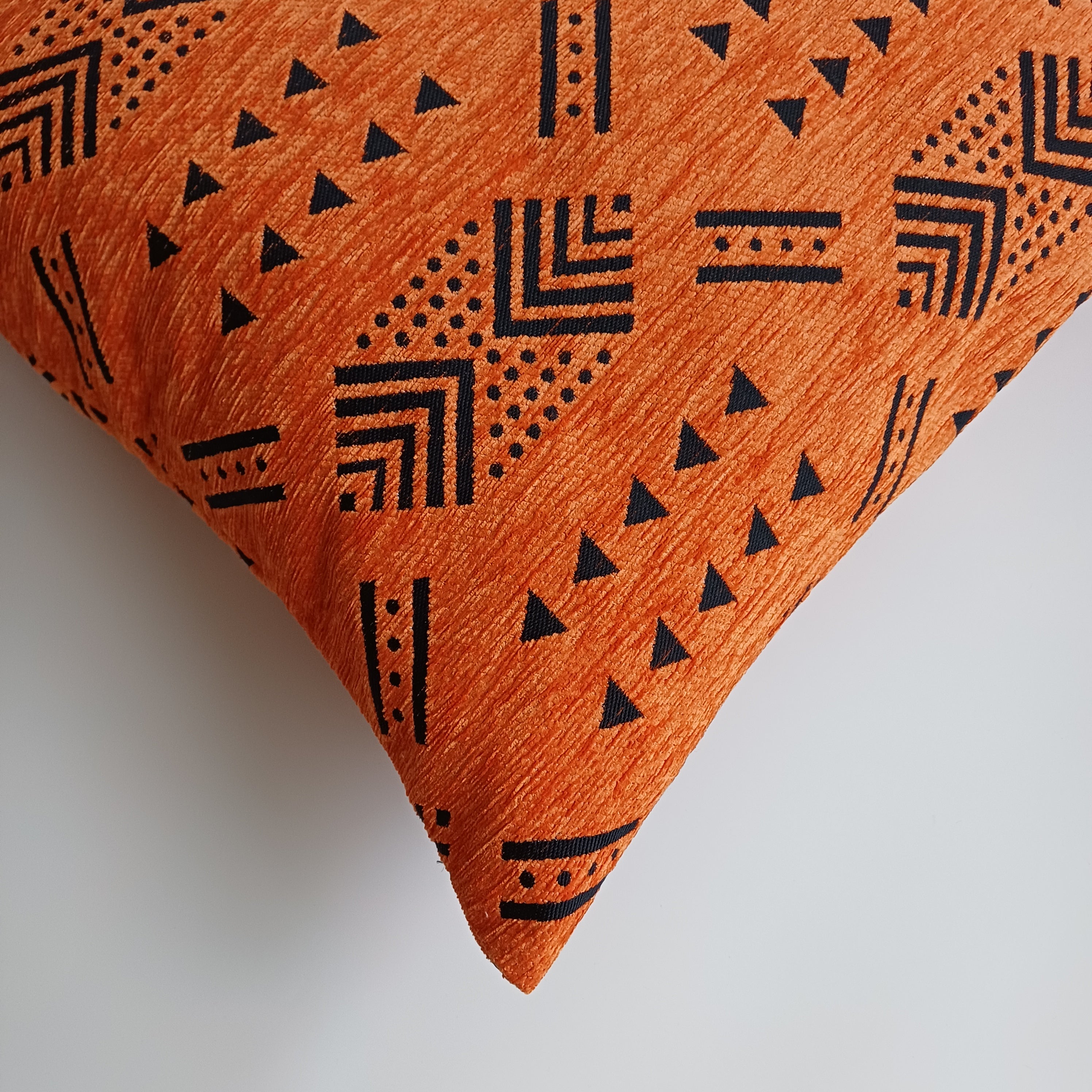 Moroccan Handmade Burnt Orange Velvet  Cushion Cover 20''x20'' / 50x50 CM