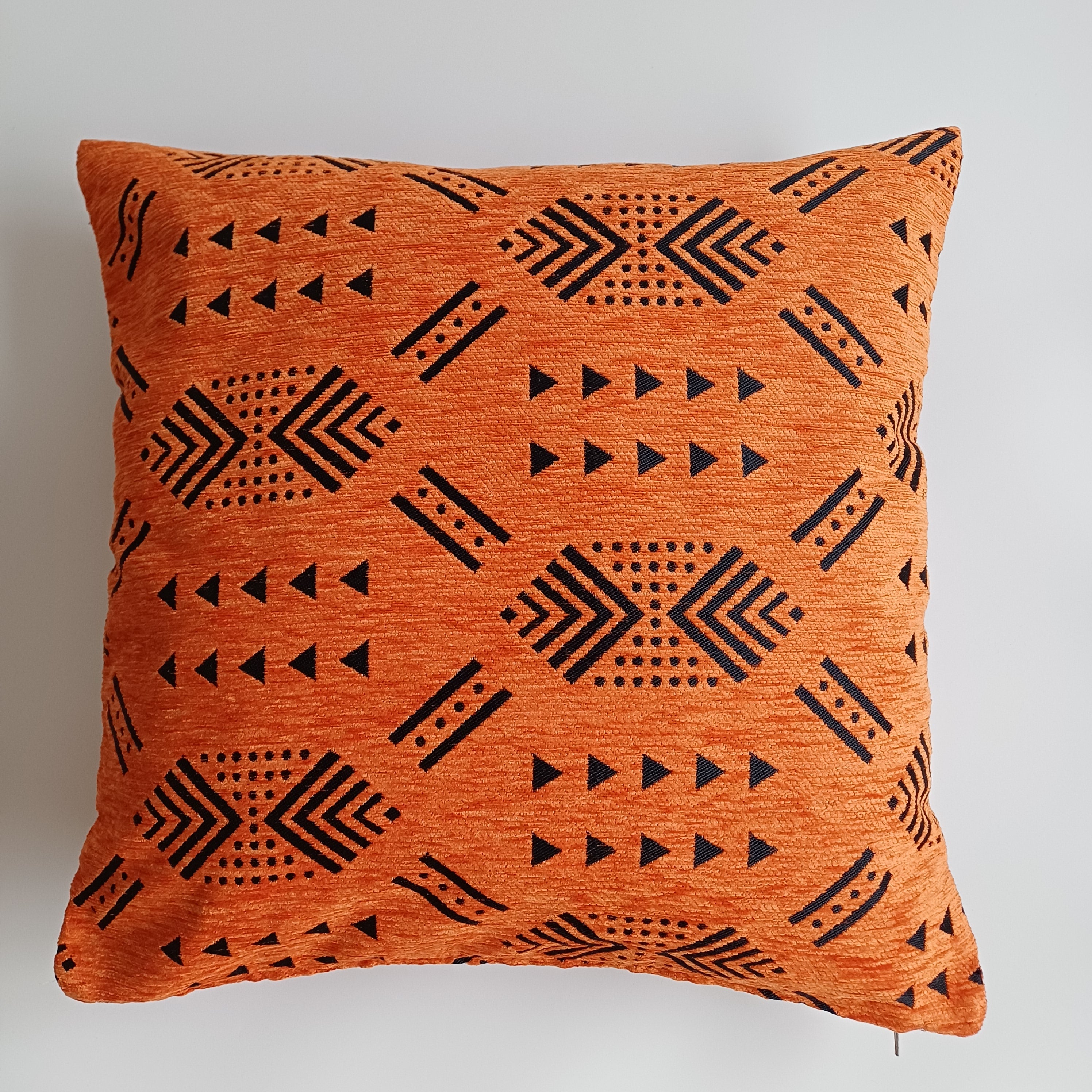 Moroccan Handmade Burnt Orange Velvet  Cushion Cover 20''x20'' / 50x50 CM