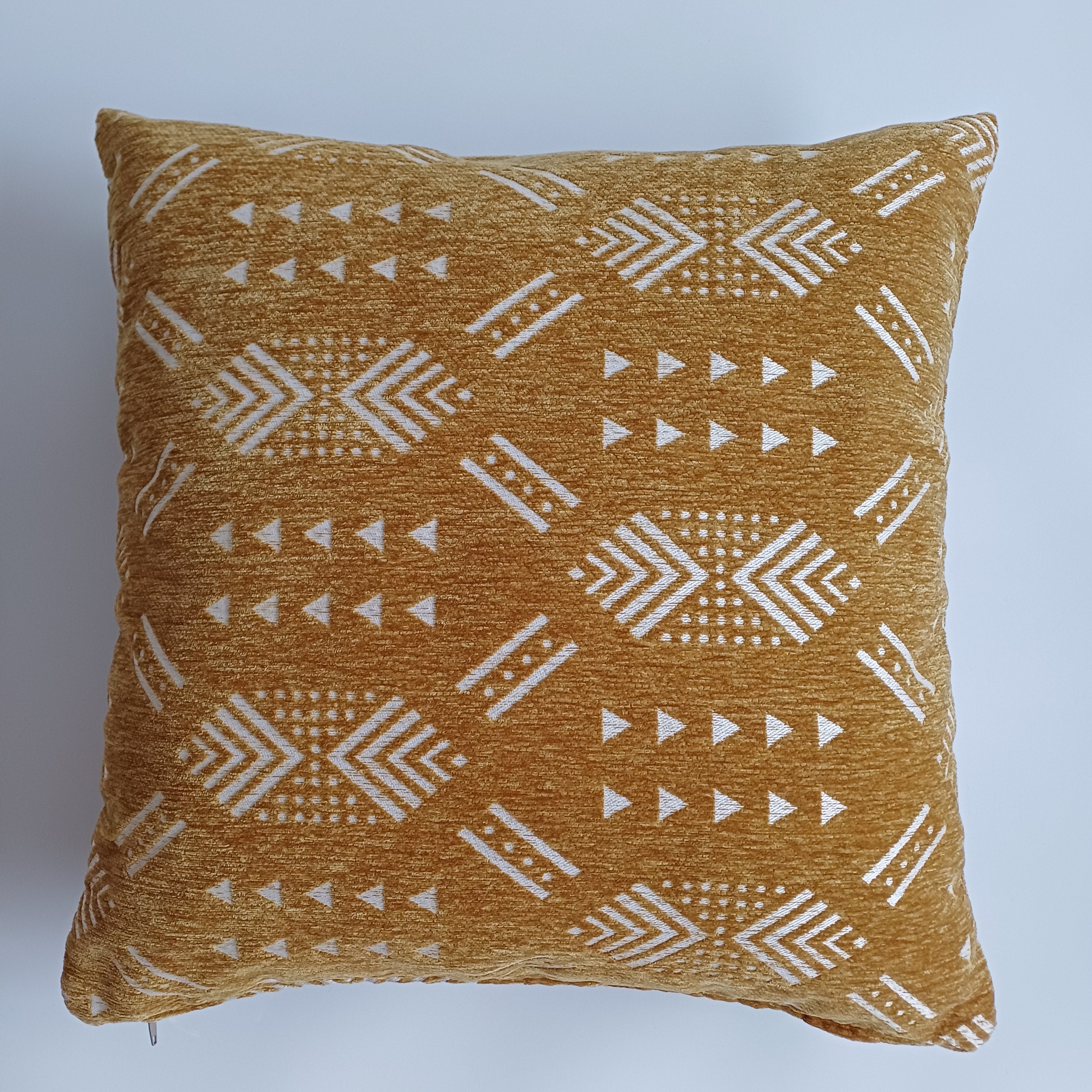 Moroccan Handmade Golden Brown Velvet Cushion Cover 20''x20'' / 50x50 CM