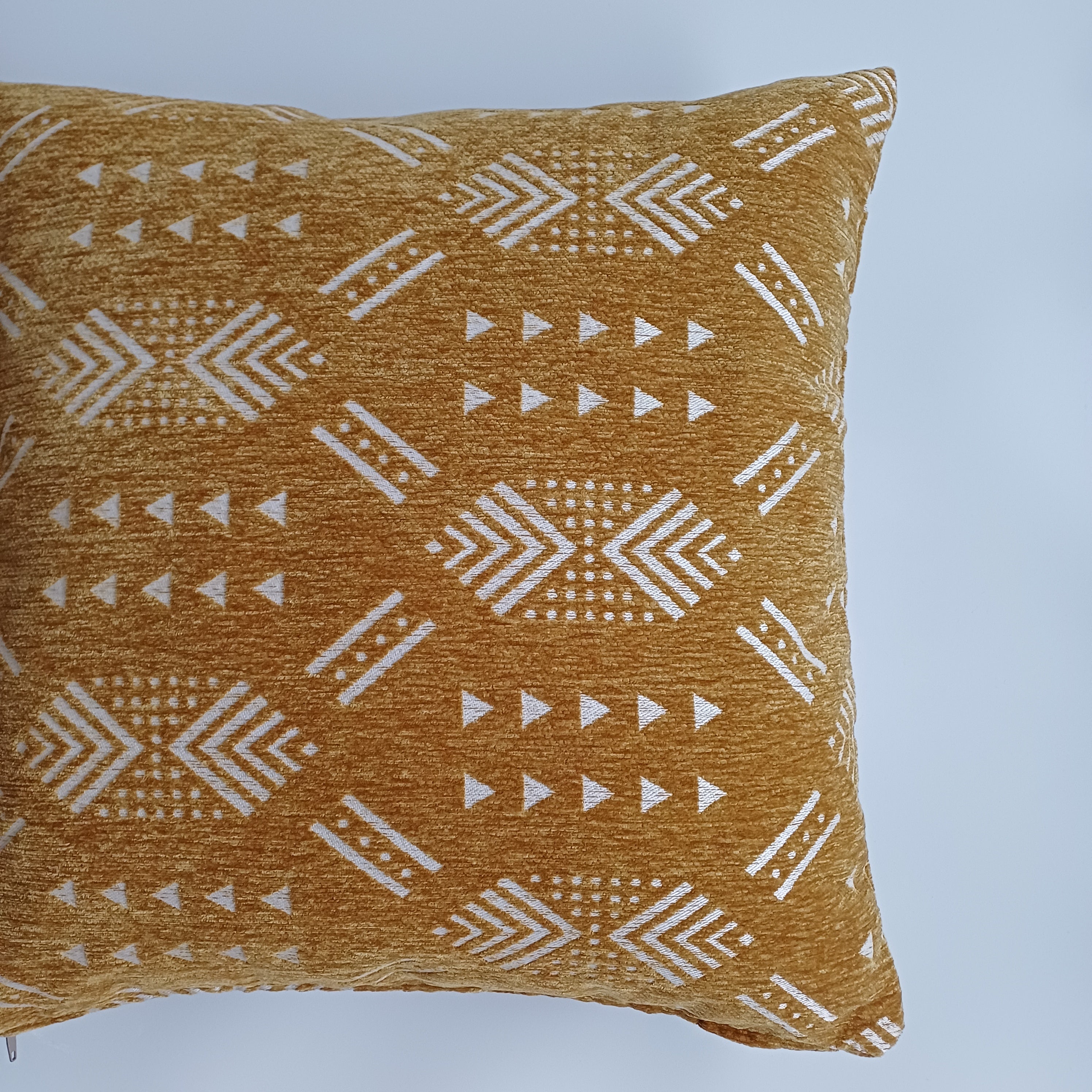 Moroccan Handmade Golden Brown Velvet Cushion Cover 20''x20'' / 50x50 CM