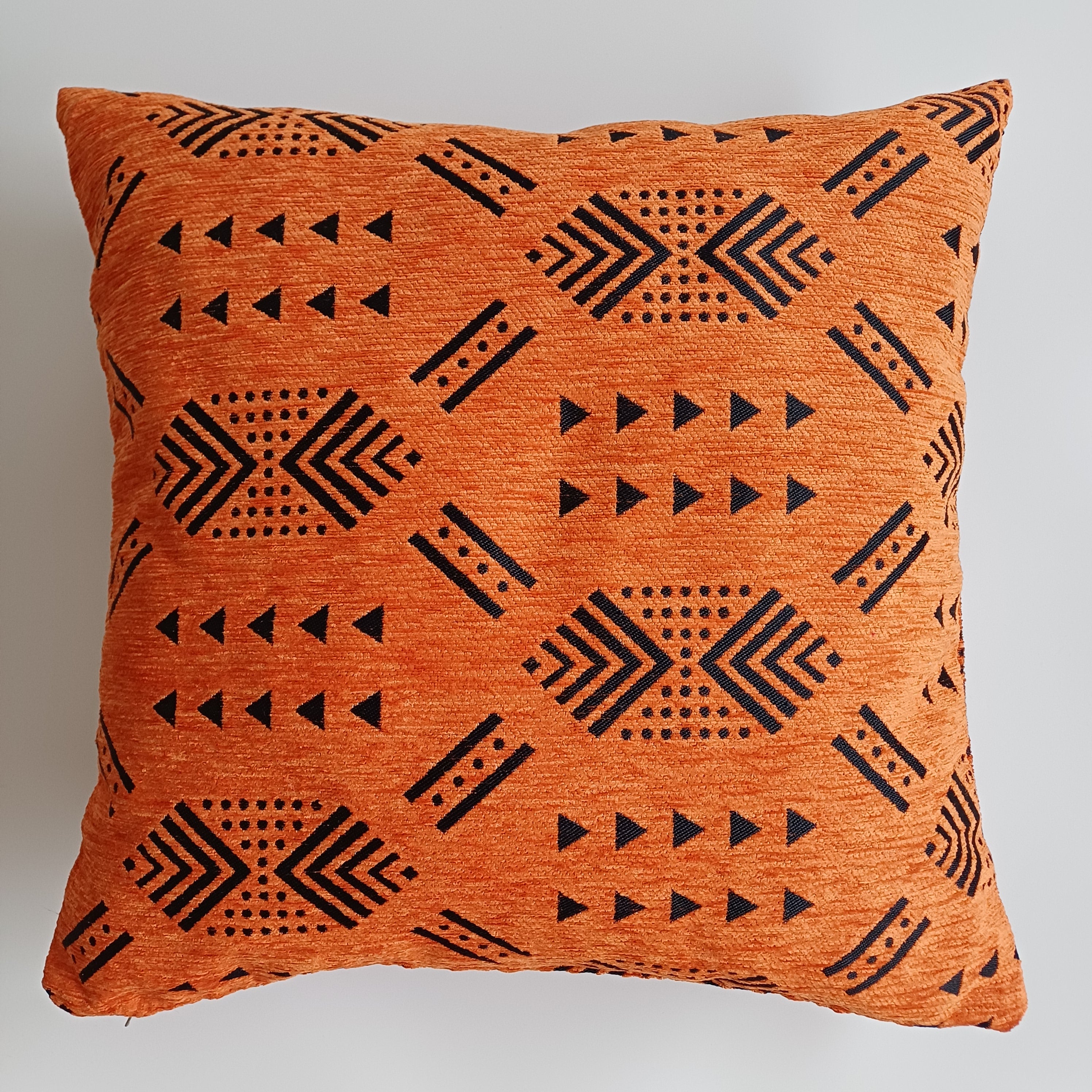 Moroccan Handmade Burnt Orange Velvet  Cushion Cover 20''x20'' / 50x50 CM