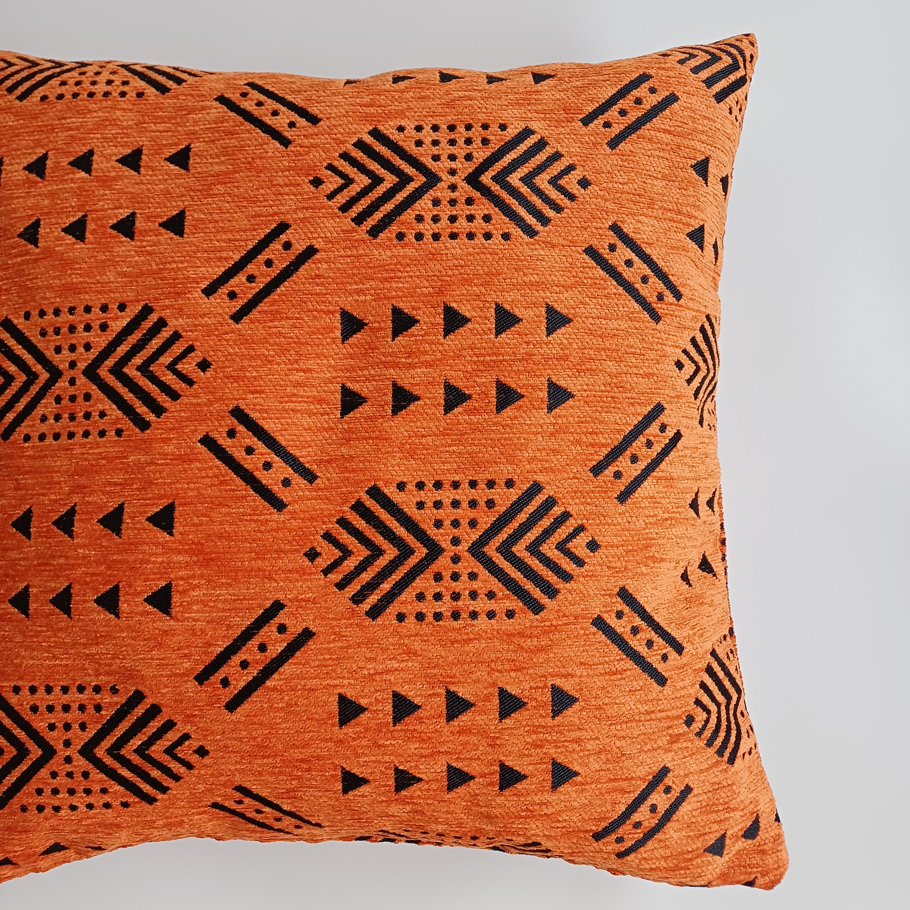 Moroccan Handmade Burnt Orange Velvet  Cushion Cover 20''x20'' / 50x50 CM