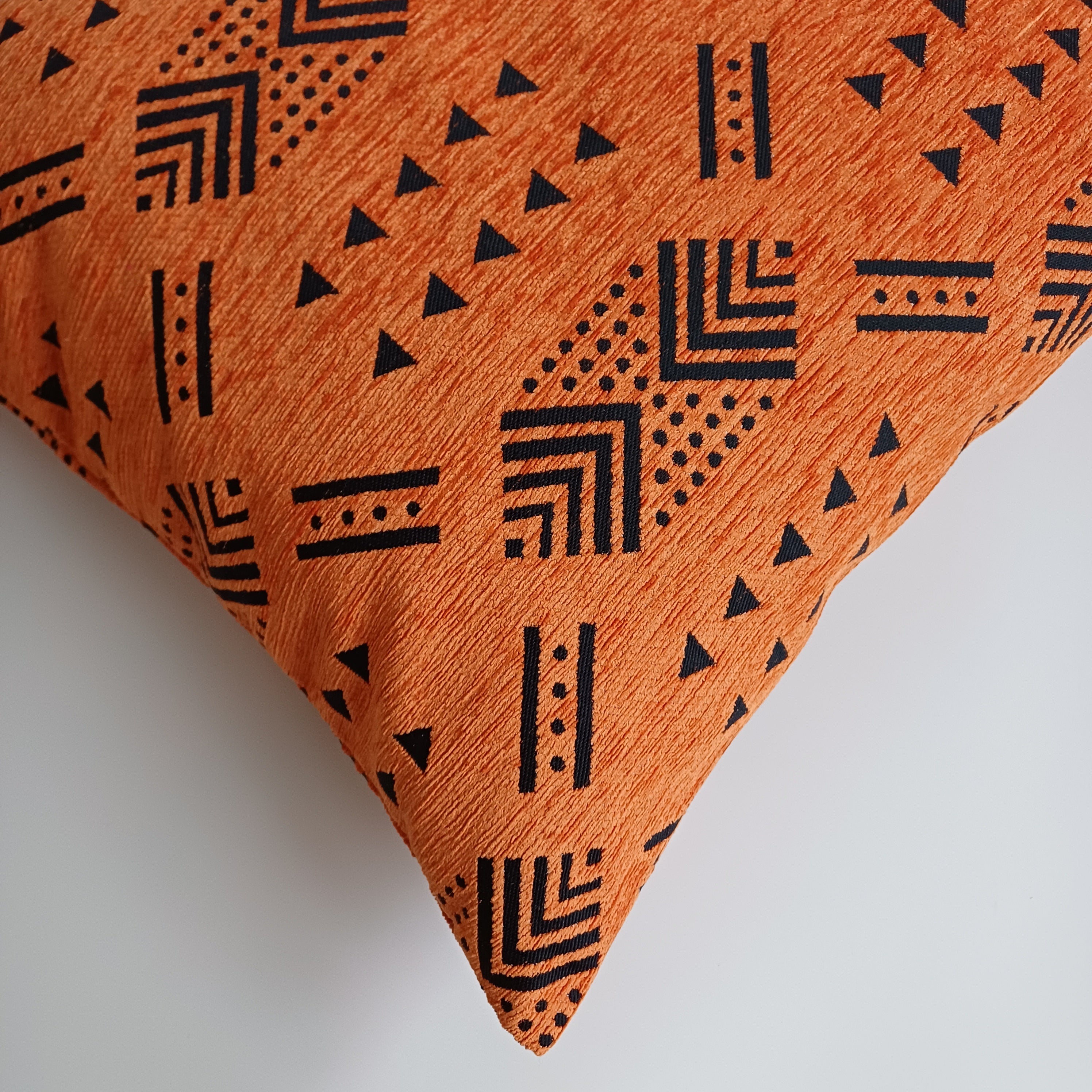 Moroccan Handmade Burnt Orange Velvet  Cushion Cover 20''x20'' / 50x50 CM