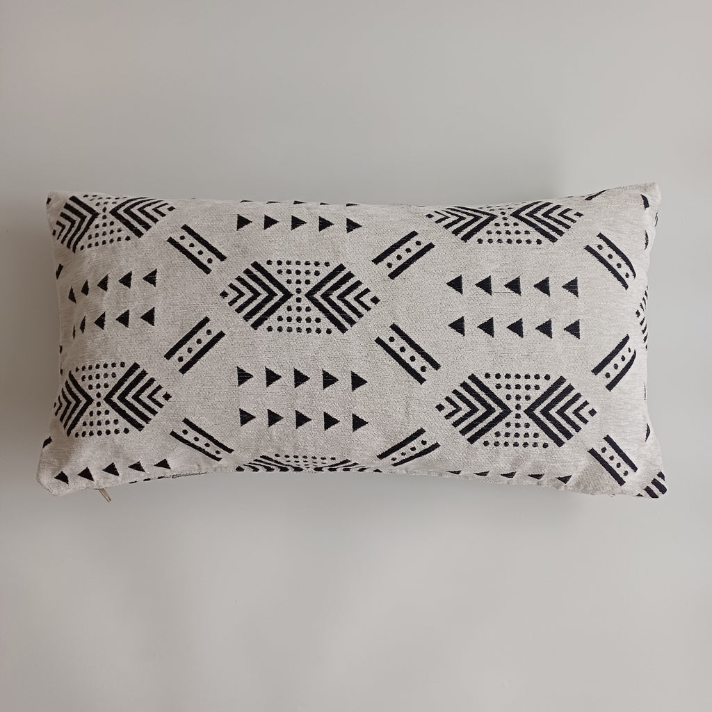 Moroccan Handmade White Velvet Cushion Cover 24''x12'' /  60x30 cm