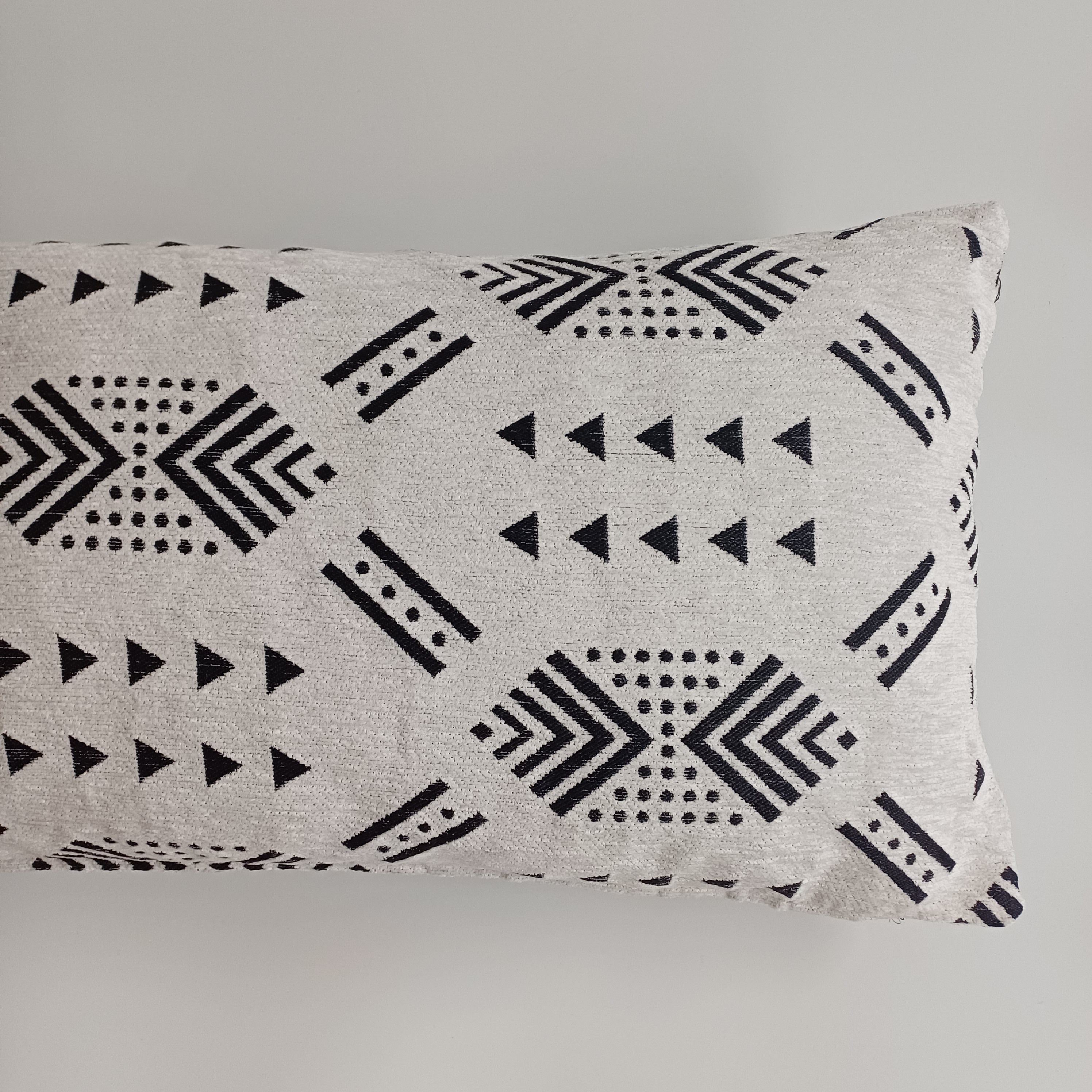 Moroccan Handmade White Velvet Cushion Cover 24''x12'' /  60x30 cm