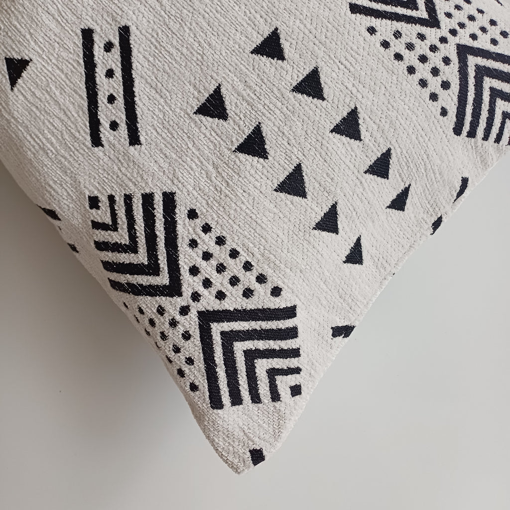 Moroccan Handmade White Velvet Cushion Cover 24''x12'' /  60x30 cm