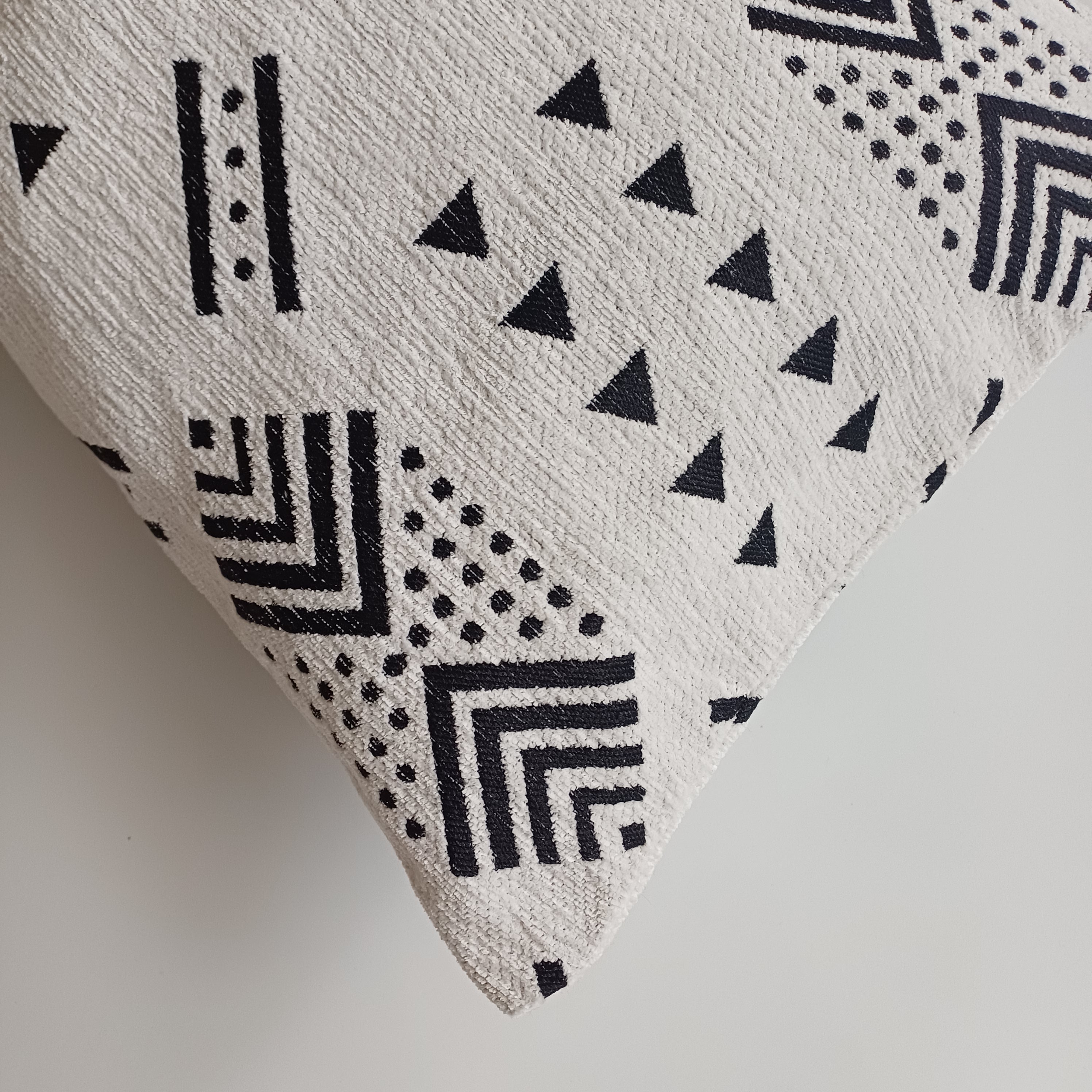Moroccan Handmade White Velvet Cushion Cover 24''x12'' /  60x30 cm