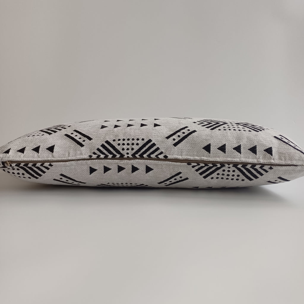 Moroccan Handmade White Velvet Cushion Cover 24''x12'' /  60x30 cm