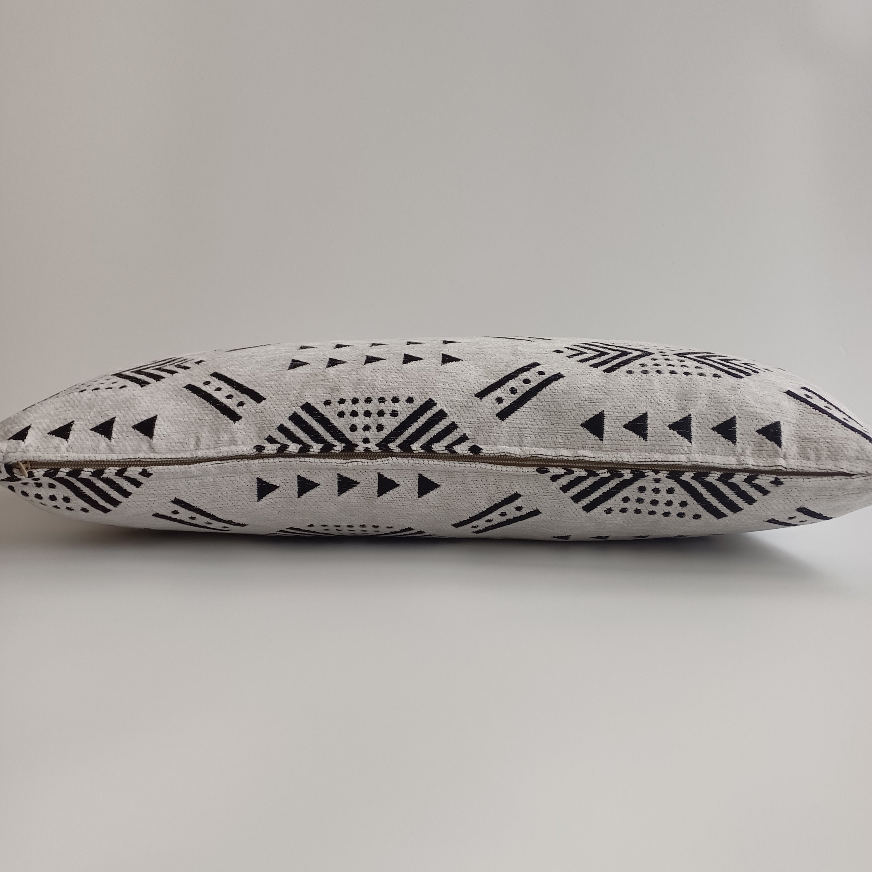 Moroccan Handmade White Velvet Cushion Cover 24''x12'' /  60x30 cm