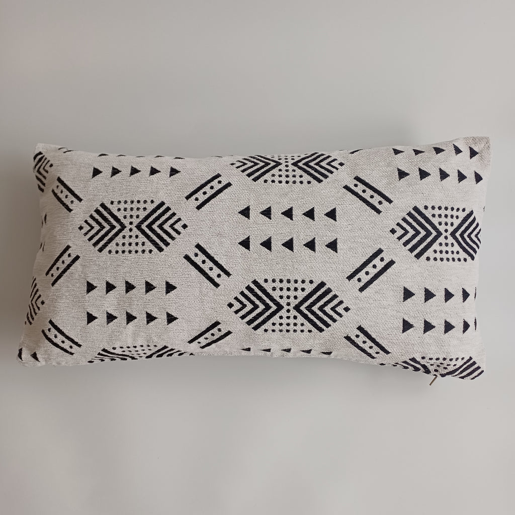 Moroccan Handmade White Velvet Cushion Cover 24''x12'' /  60x30 cm