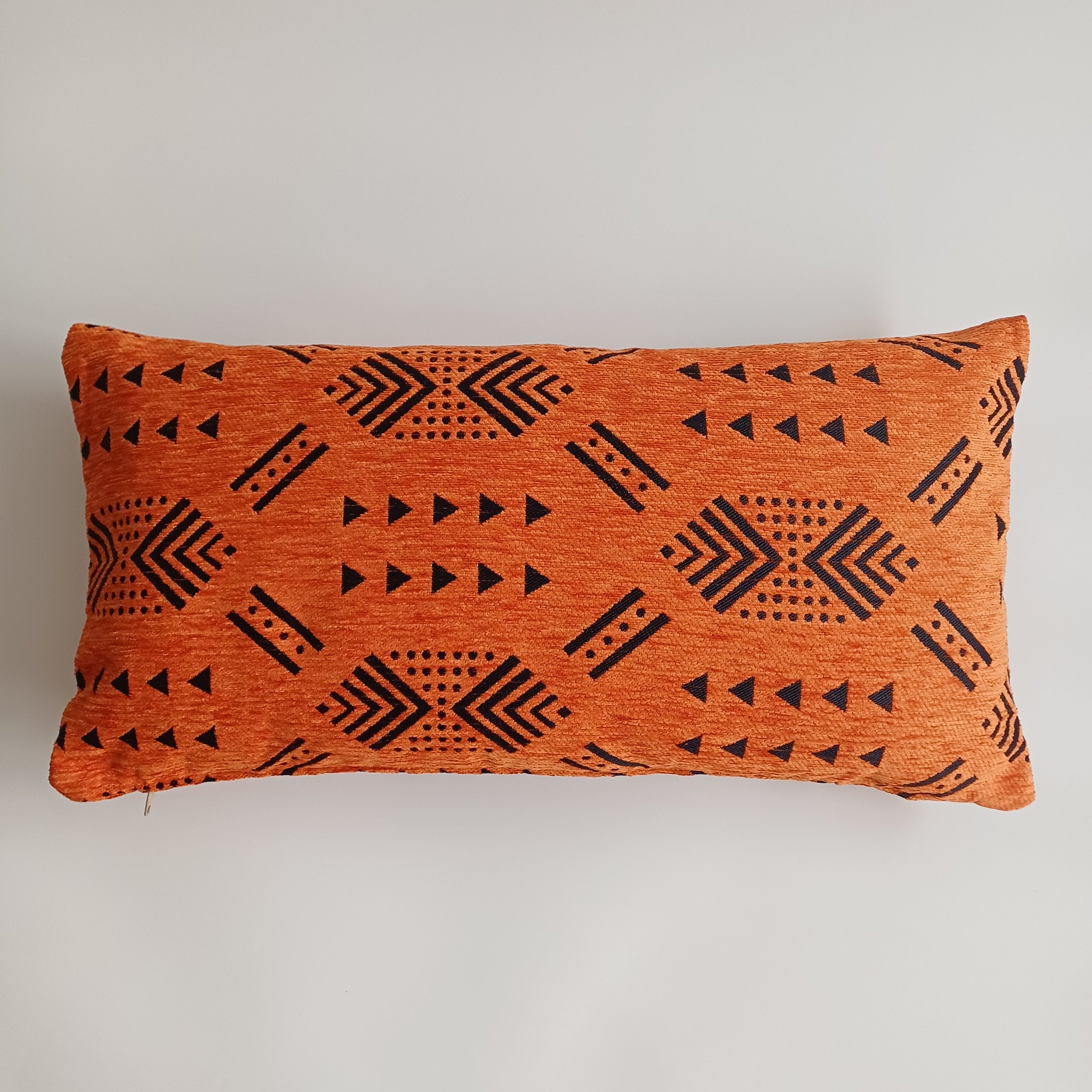 Moroccan Handmade Burnt Orange Velvet Cushion Cover 24''x12'' /  60x30 cm