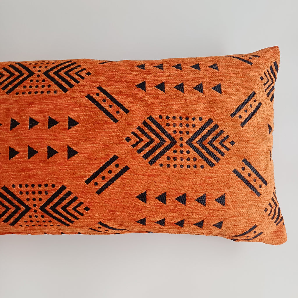 Moroccan Handmade Burnt Orange Velvet Cushion Cover 24''x12'' /  60x30 cm